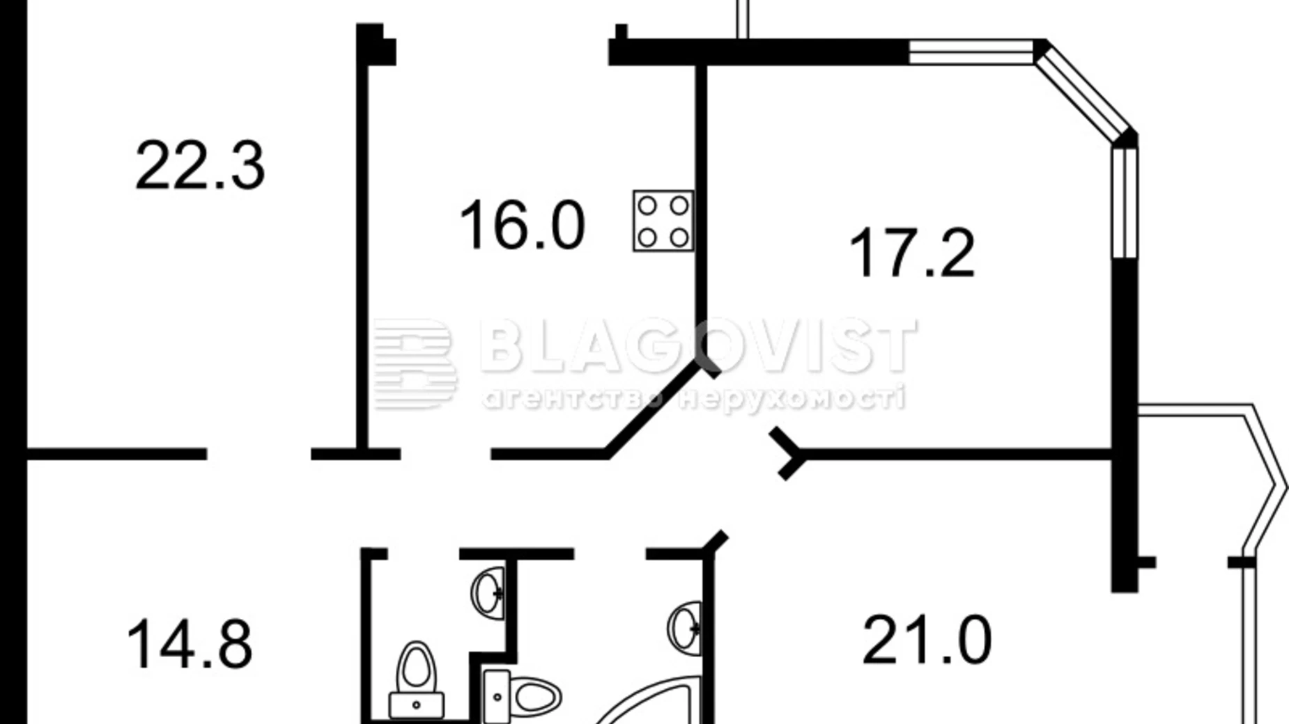 Продается 3-комнатная квартира 130 кв. м в Киеве, ул. Мокрая(Кудряшова), 20Б