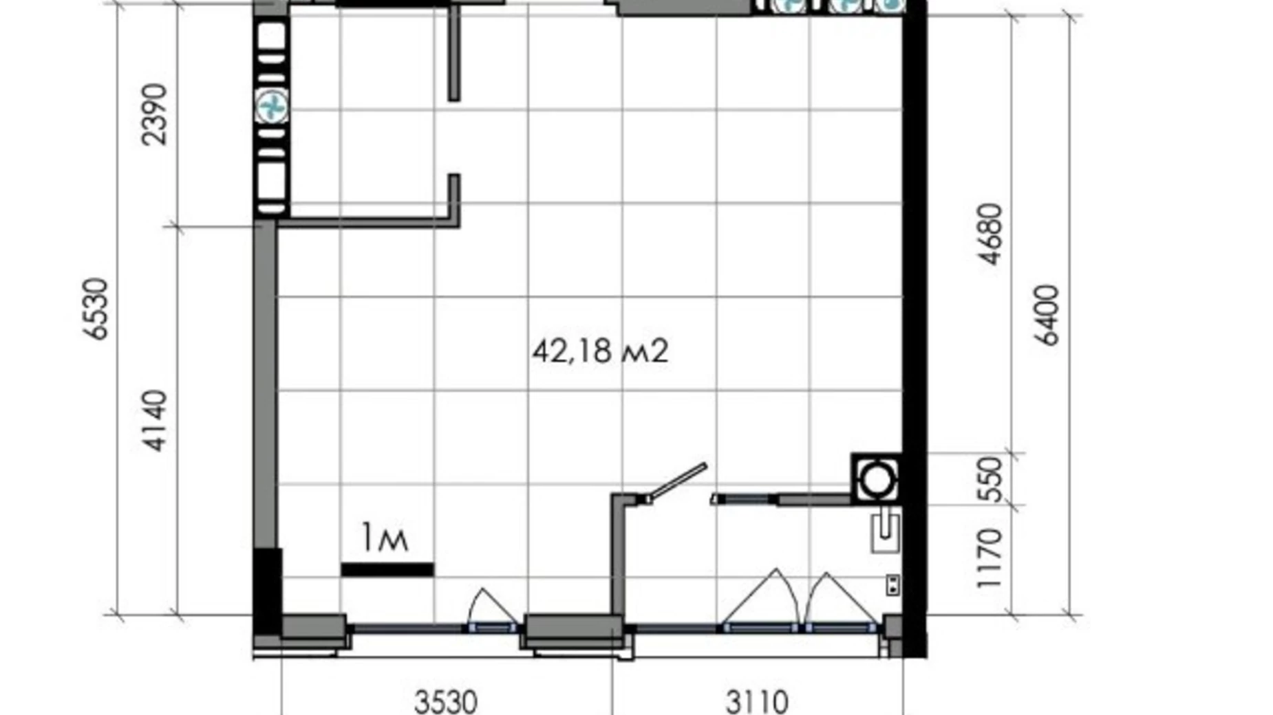 Продається 2-кімнатна квартира 42 кв. м у Дніпрі, вул. Костомарівська, 1А