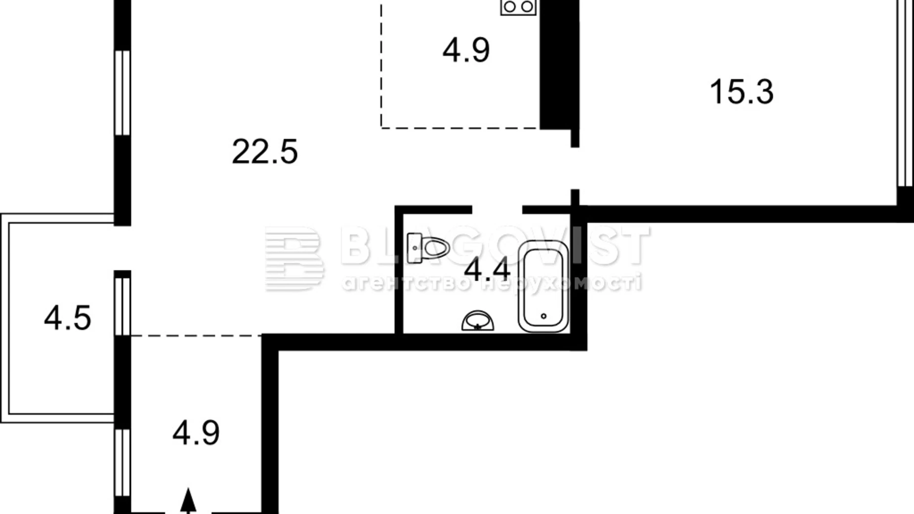 Продается 2-комнатная квартира 54 кв. м в Киеве, ул. Драгоманова, 31