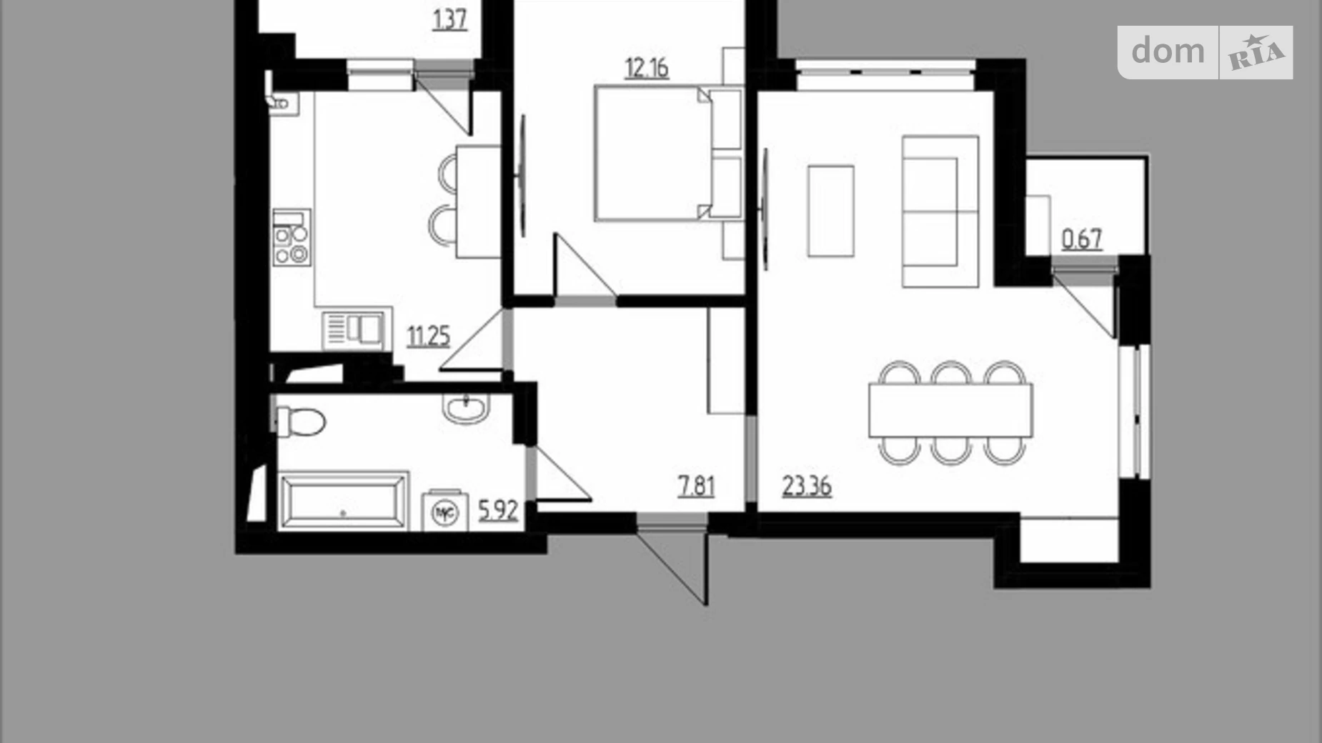 Продается 2-комнатная квартира 63.45 кв. м в Ужгороде, ул. Сечени