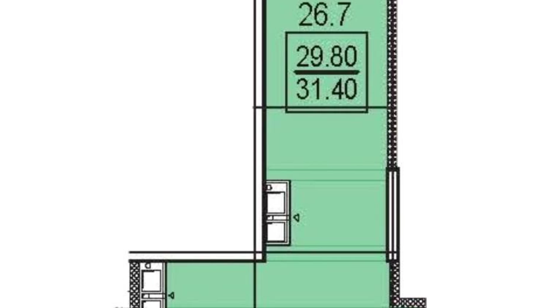 Продається 1-кімнатна квартира 31.4 кв. м у Одесі, вул. Дача Ковалевського, 5