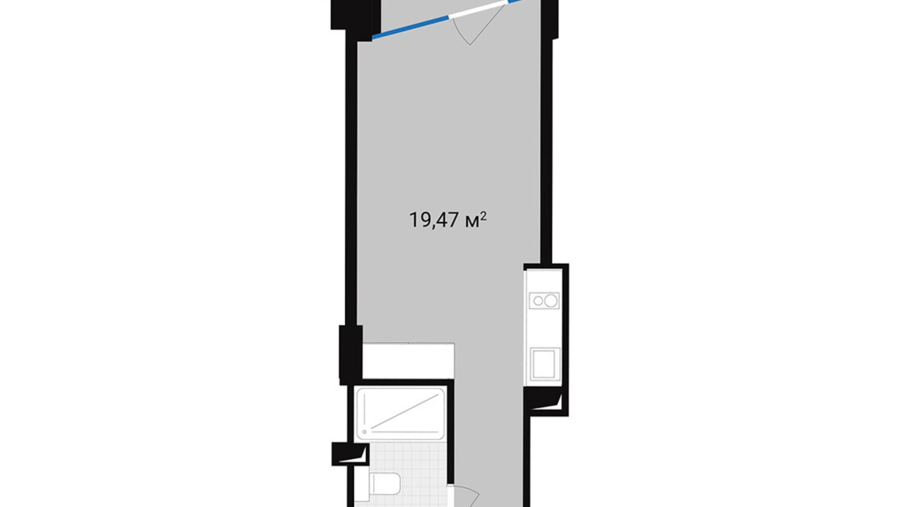 Продается 1-комнатная квартира 32.62 кв. м в Полянице, уроч. Вишни, 421