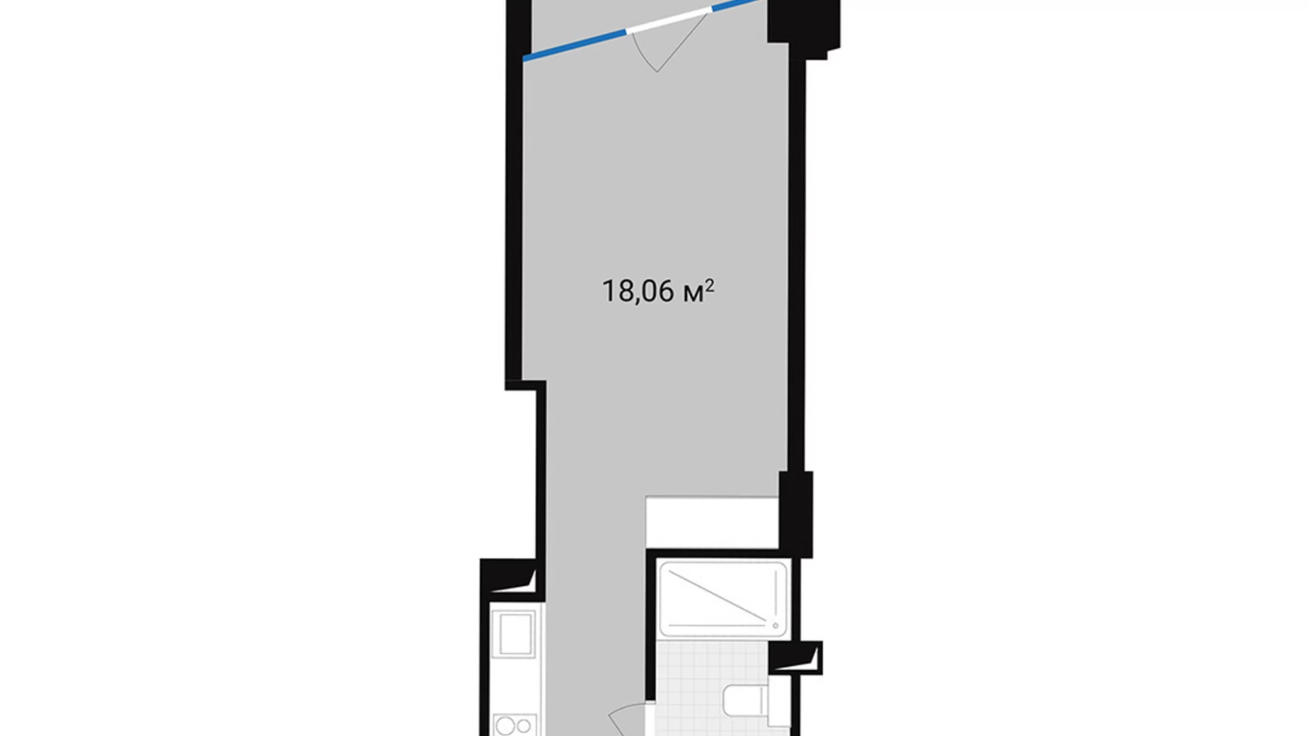 Продается 1-комнатная квартира 34.58 кв. м в Полянице, уроч. Вишни, 421