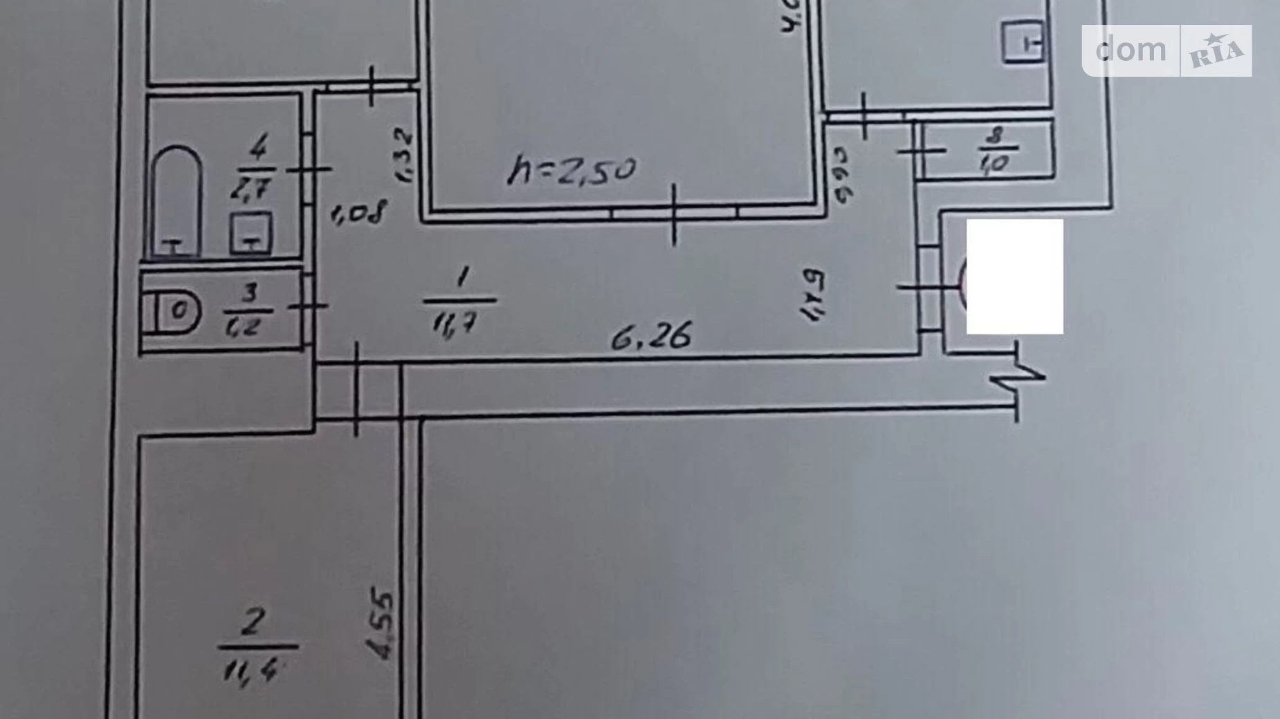 Продається 3-кімнатна квартира 62 кв. м у Полтаві, вул. Великотирнівська, 32А