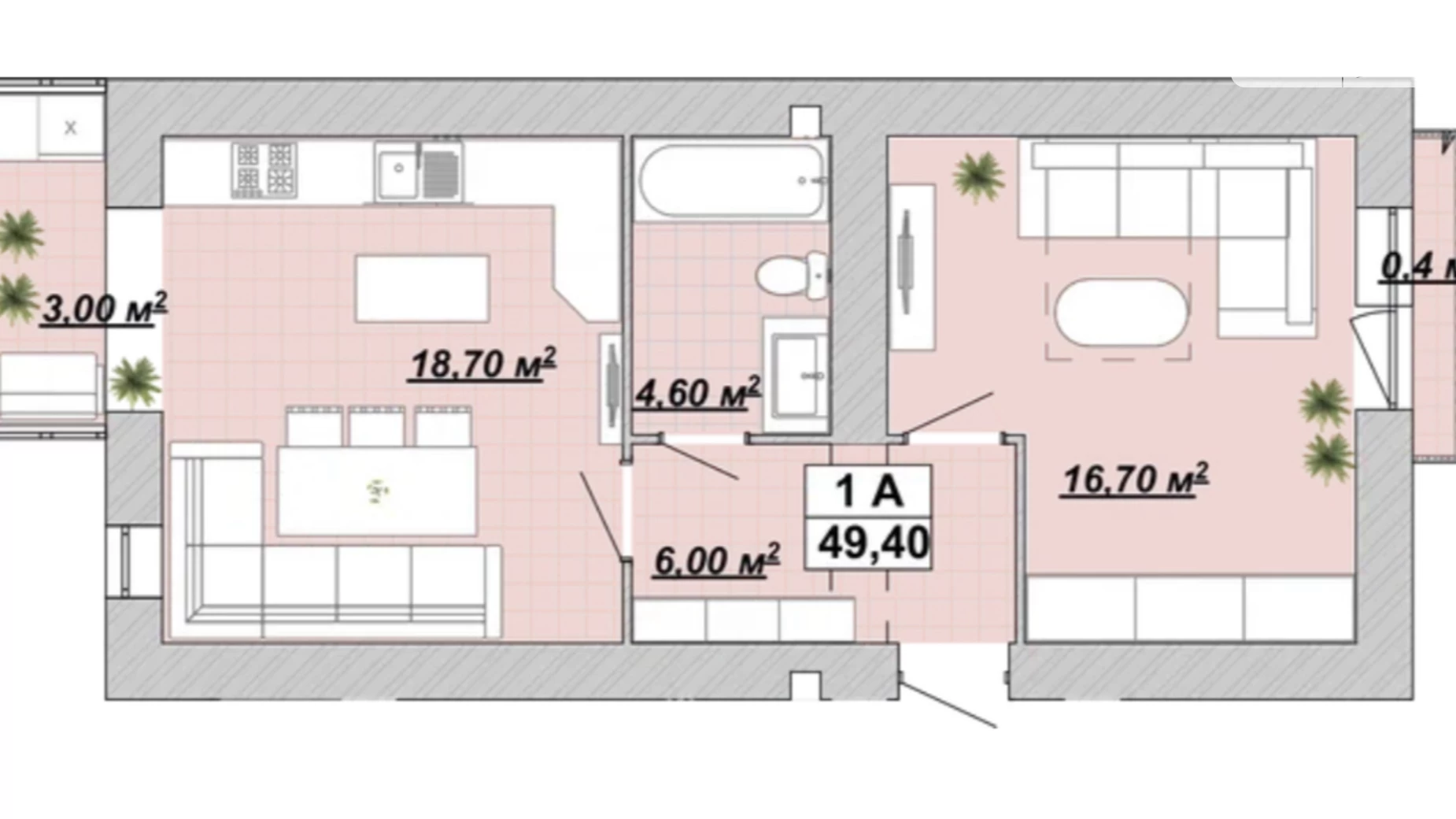 Продается 1-комнатная квартира 50 кв. м в Ивано-Франковске - фото 2