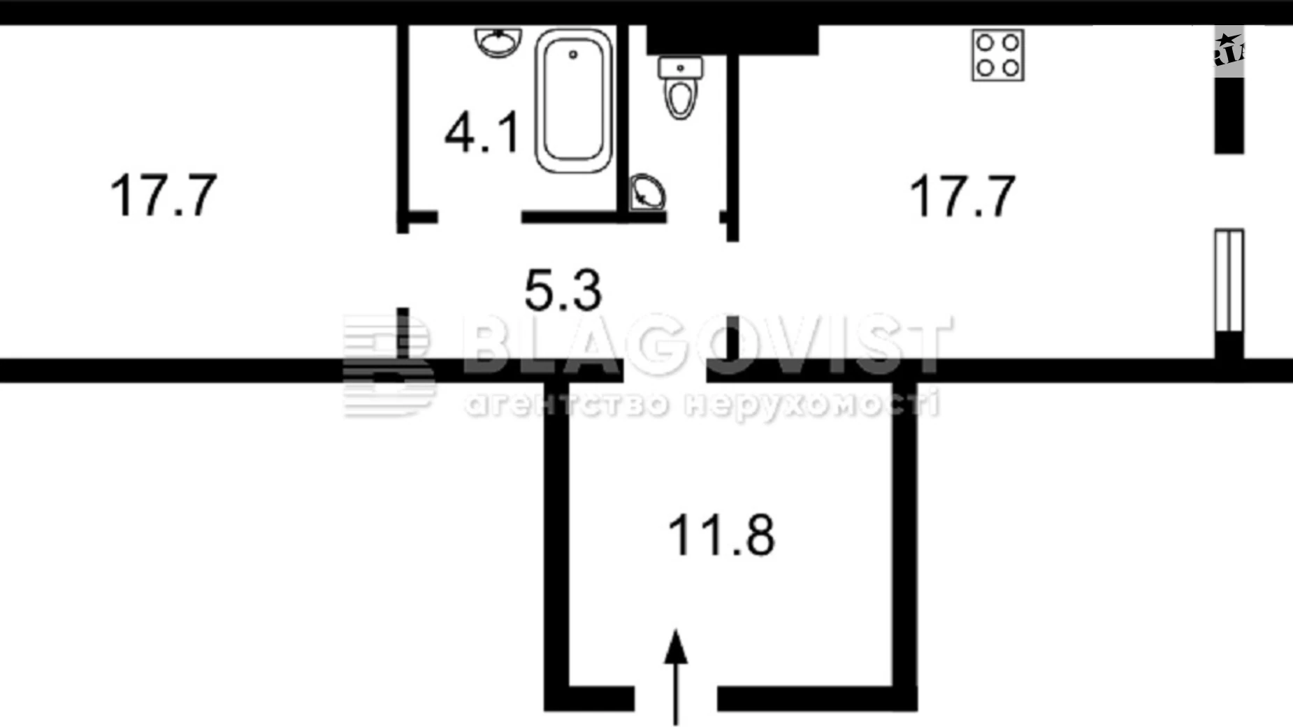 Продается 1-комнатная квартира 61 кв. м в Киеве, пер. Балтийский, 5 - фото 2