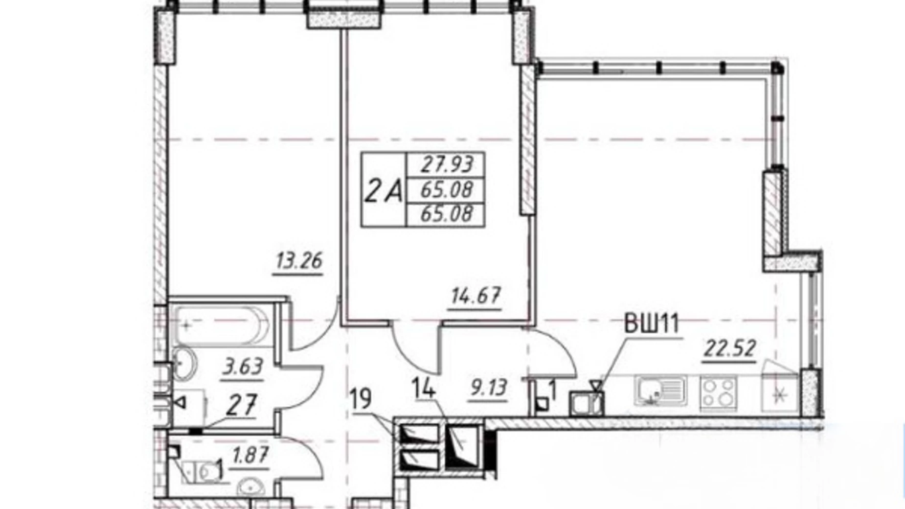 Продается 2-комнатная квартира 66.73 кв. м в Одессе, ул. Академика Филатова, 2/2