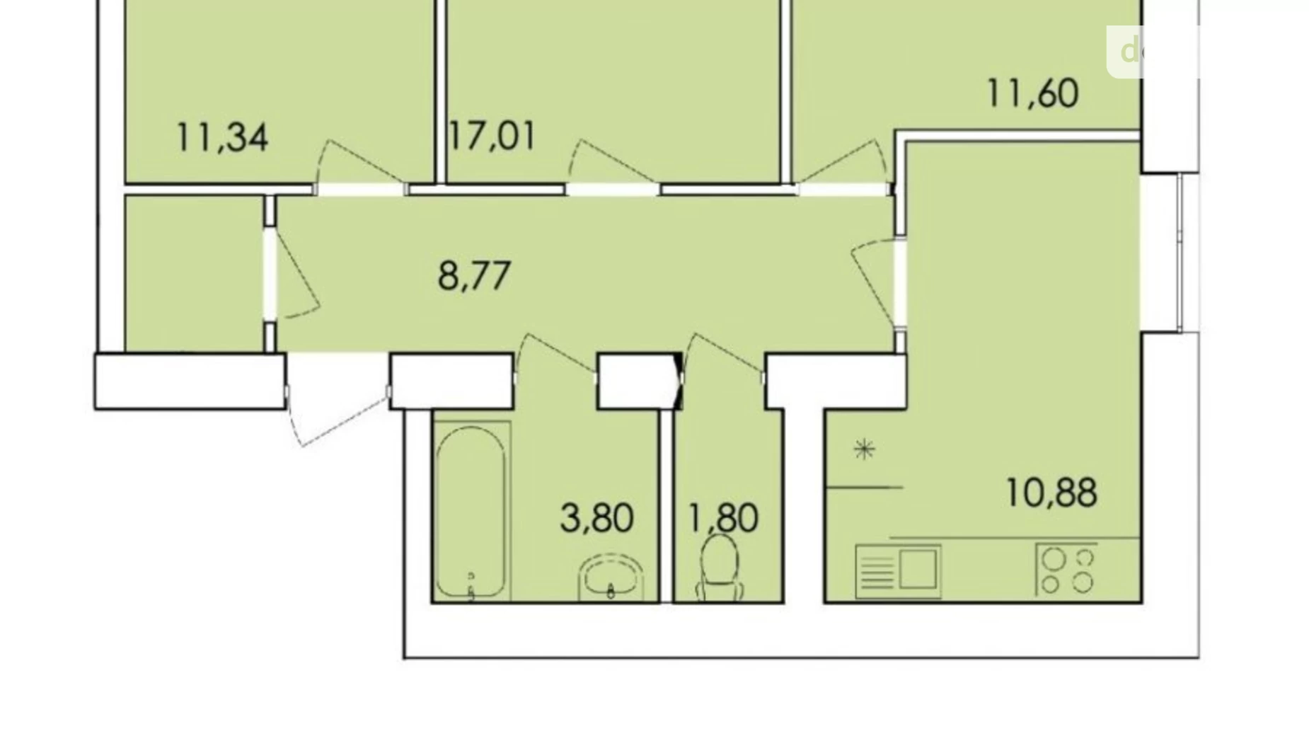 Продается 3-комнатная квартира 66 кв. м в Хмельницком, ул. Трудовая