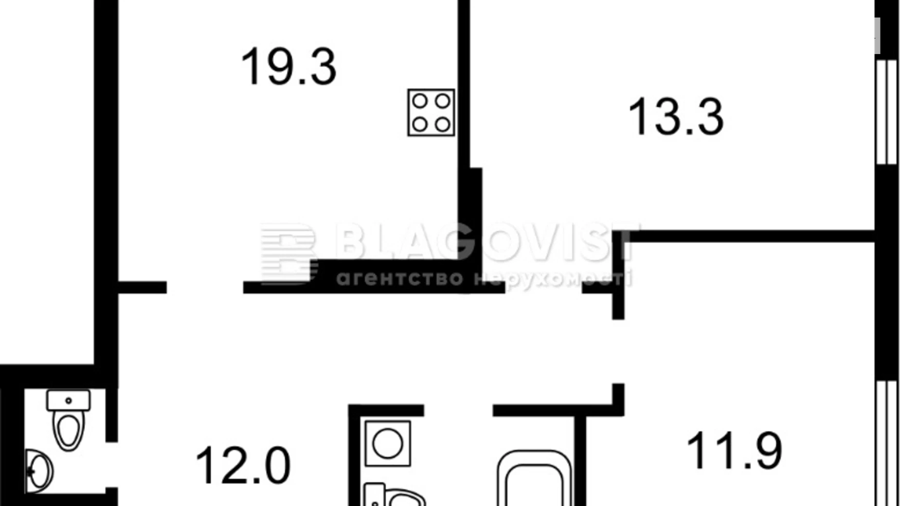 Продается 2-комнатная квартира 69 кв. м в Киеве, просп. Правды, 40/12