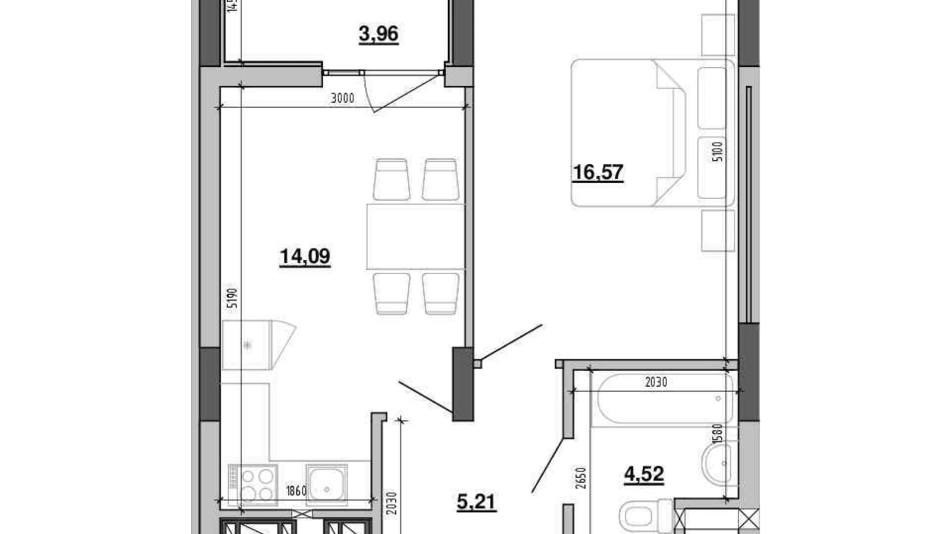 Продается 1-комнатная квартира 45 кв. м в Львове, ул. Хмельницкого Богдана