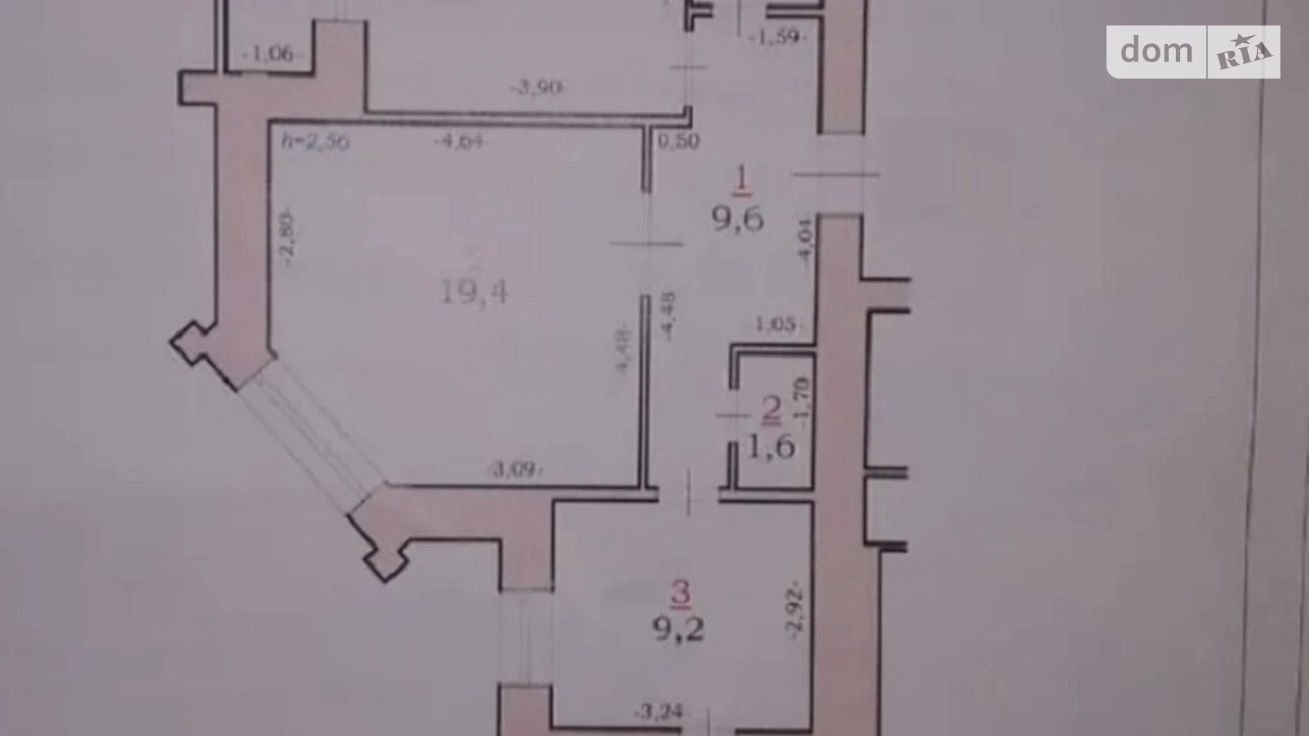 2-комнатная квартира 60.3 кв. м в Тернополе, ул. Киевская