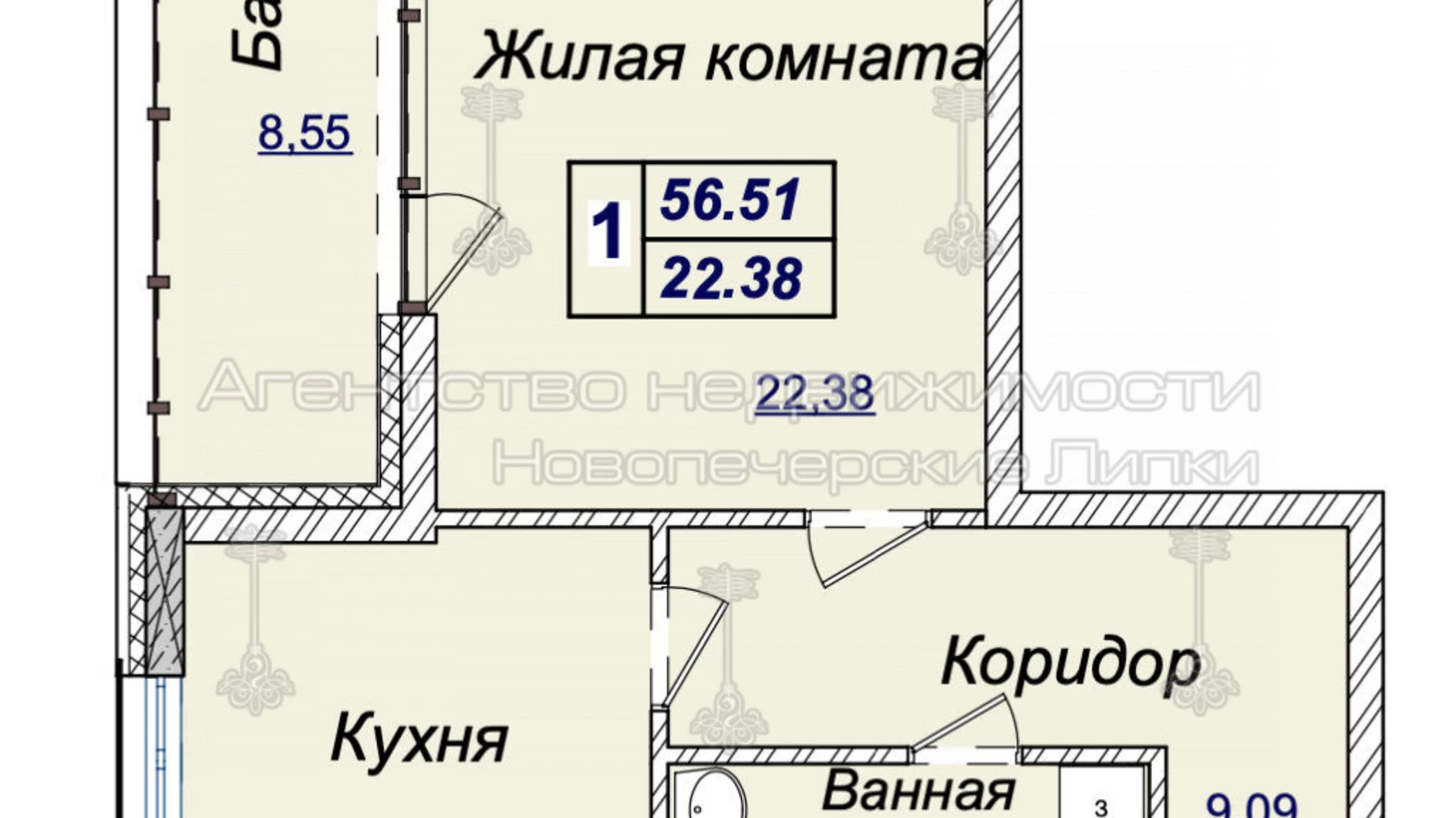 Продается 1-комнатная квартира 55 кв. м в Киеве, ул. Андрея Верхогляда(Драгомирова), 17В - фото 4