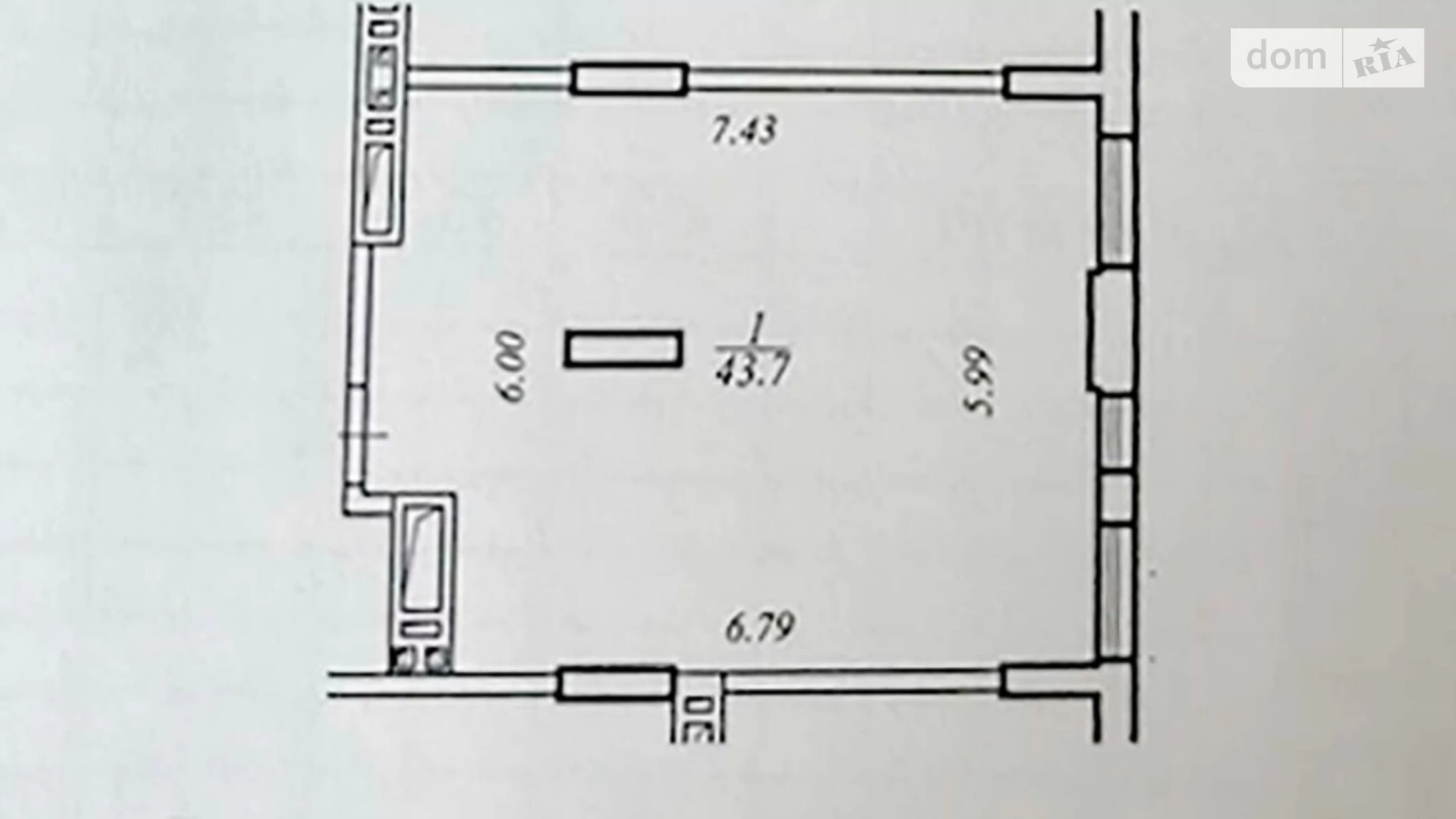 Продается 1-комнатная квартира 43.7 кв. м в Днепре, ул. Космическая