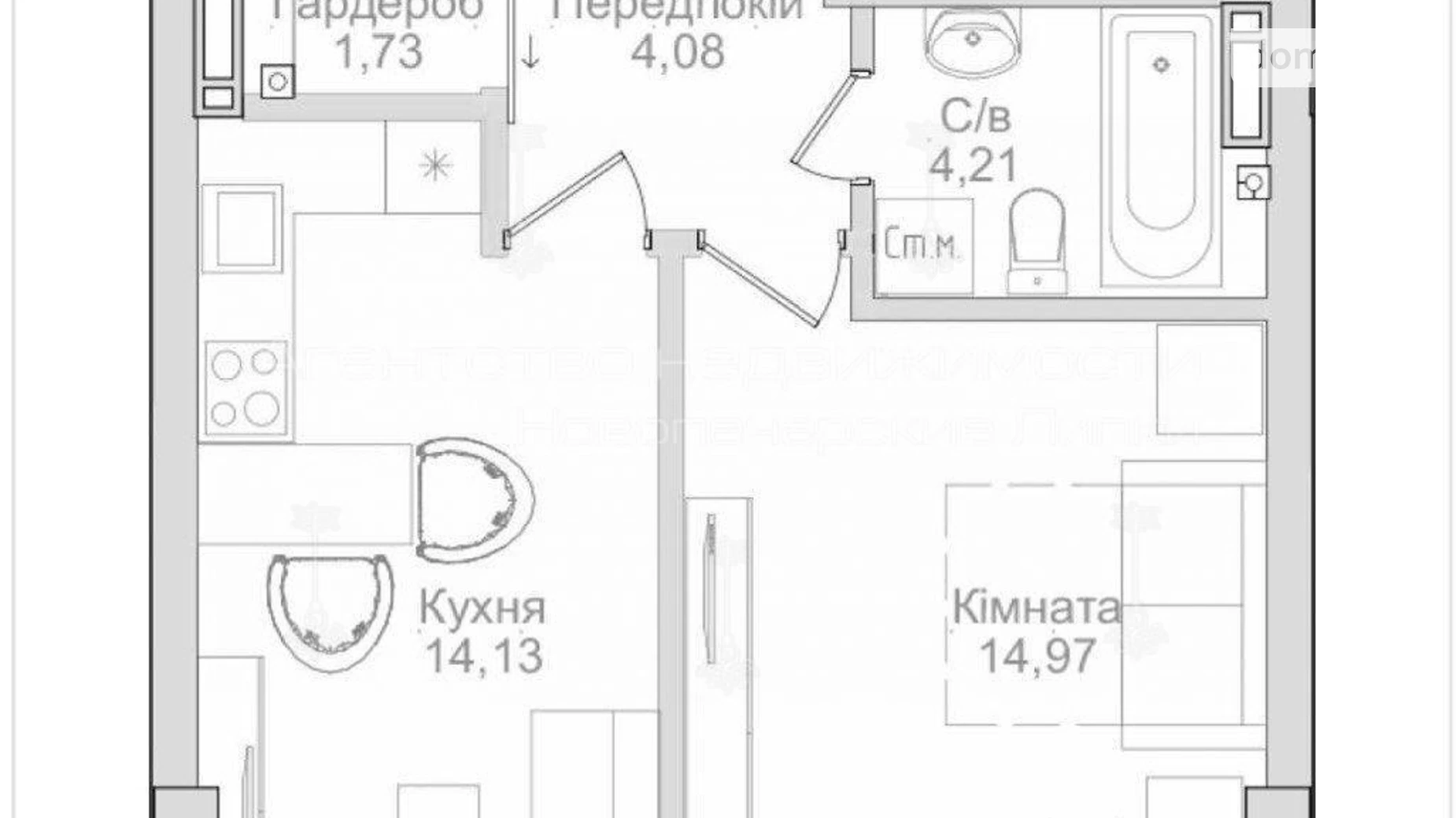 Продается 1-комнатная квартира 40 кв. м в Киеве, Крепостной(Тверской) туп., 7Б - фото 2
