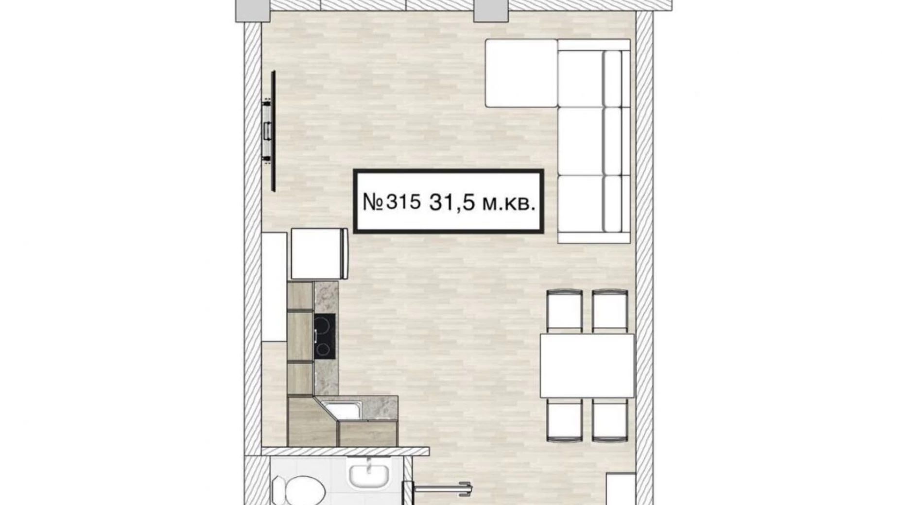 Продается 1-комнатная квартира 31.5 кв. м в Одессе, ул. Генерала Цветаева