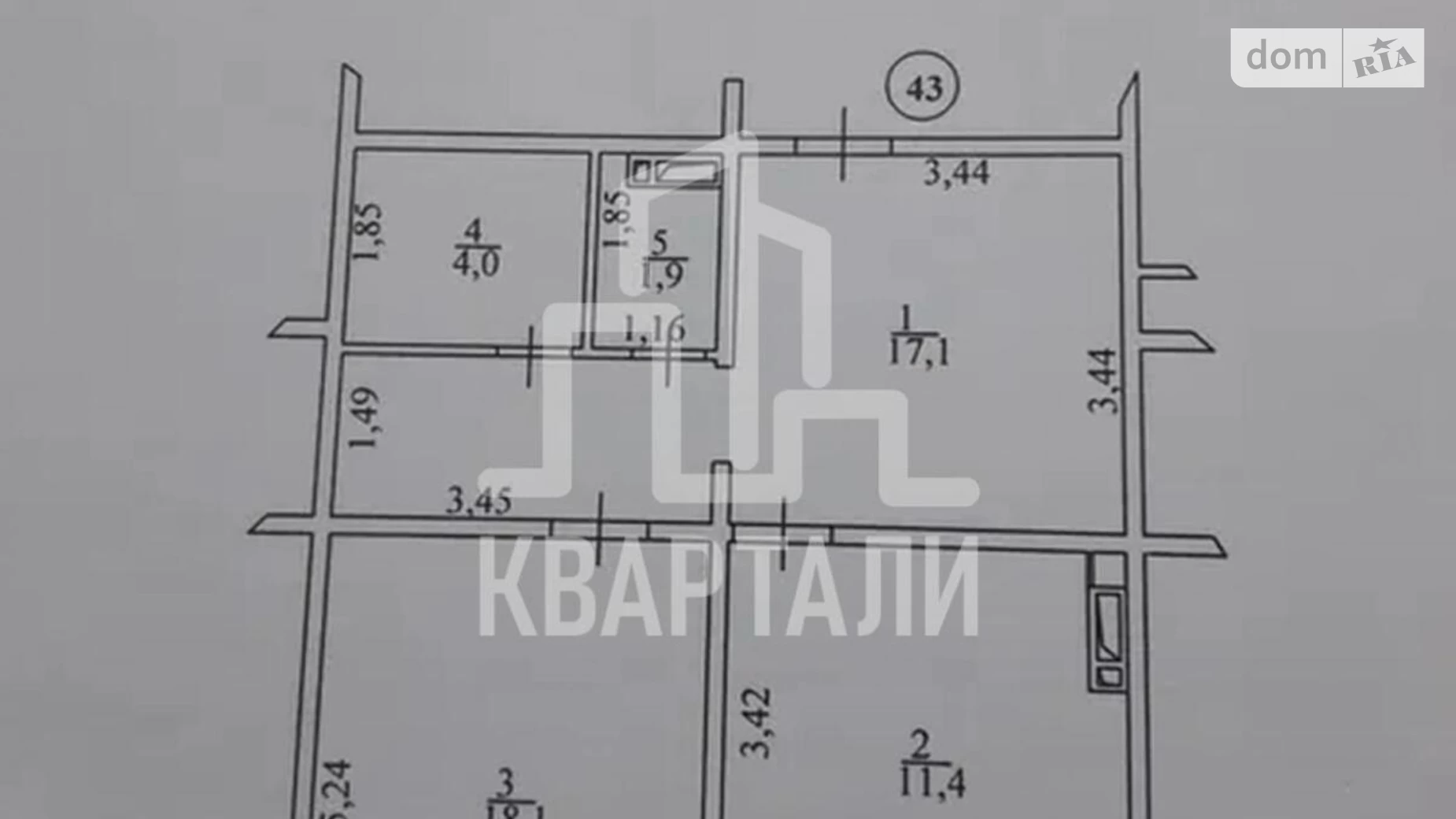 Продається 1-кімнатна квартира 55 кв. м у Києві, вул. Поліська, 4