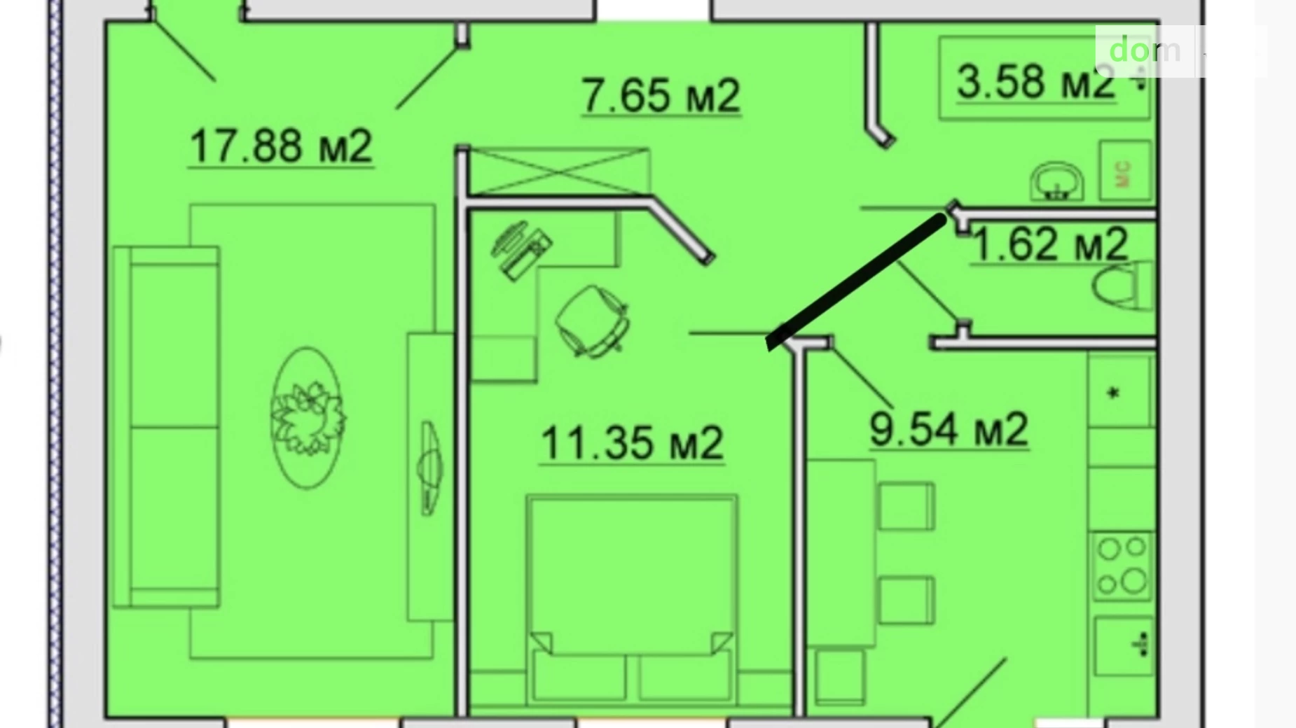 Продается 2-комнатная квартира 57 кв. м в Виннице, ул. Одесская - фото 2