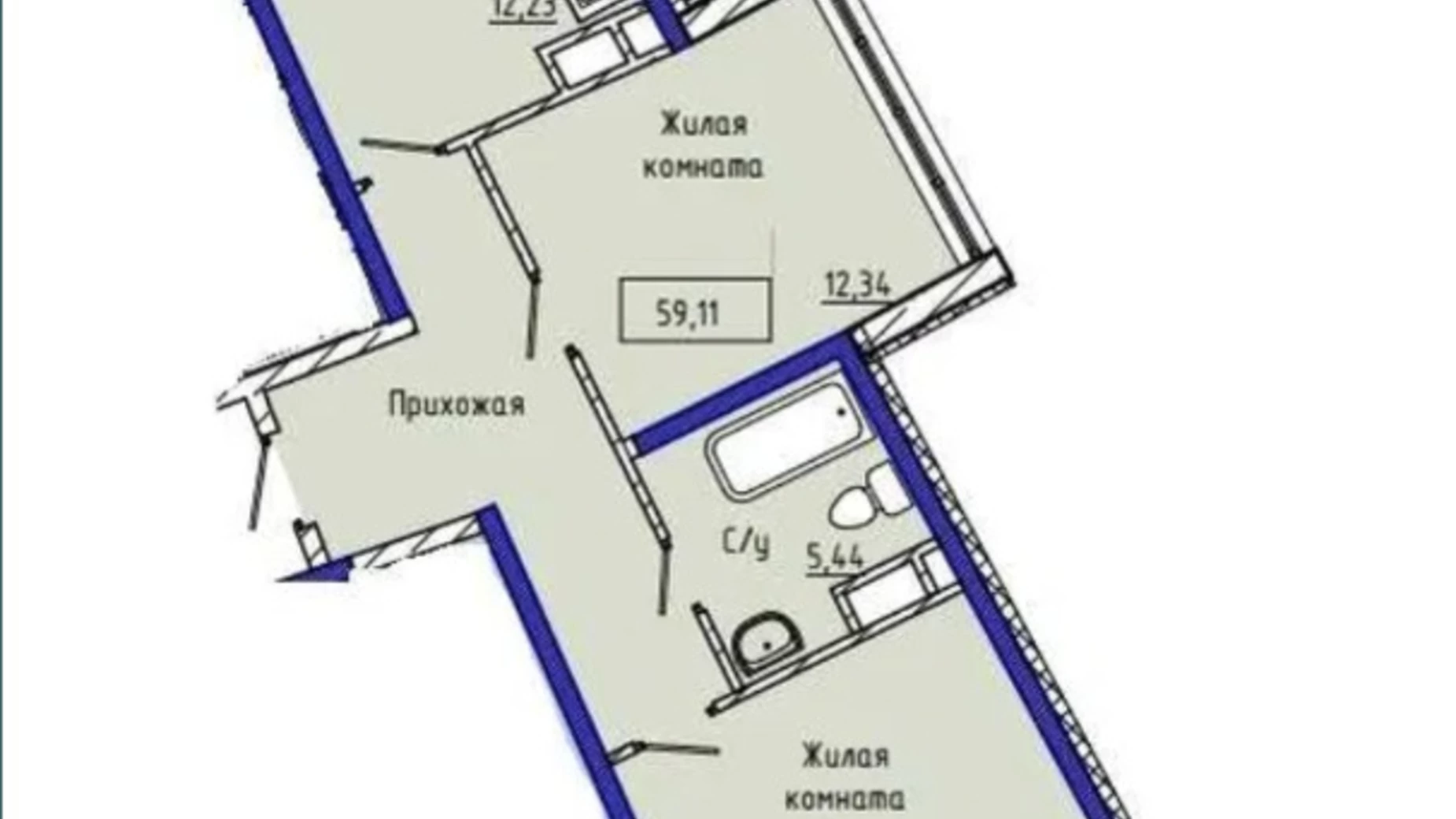 Продається 2-кімнатна квартира 59 кв. м у Одесі, вул. Каманіна, 16