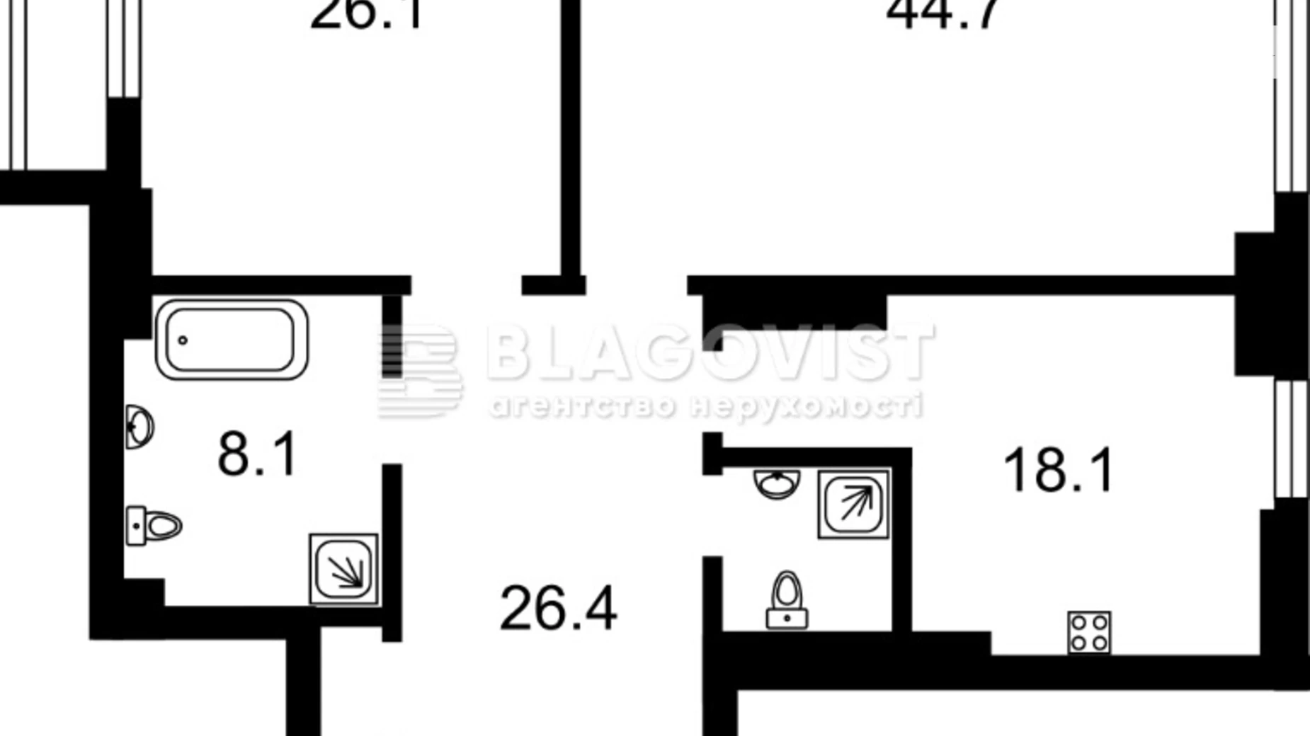 Продается 3-комнатная квартира 130 кв. м в Киеве, ул. Деловая, 2Б