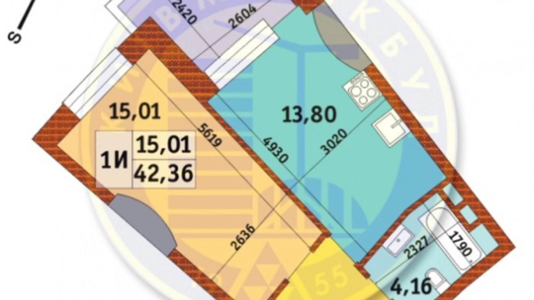 Продается 1-комнатная квартира 42 кв. м в Киеве, ул. Глубочицкая, 43