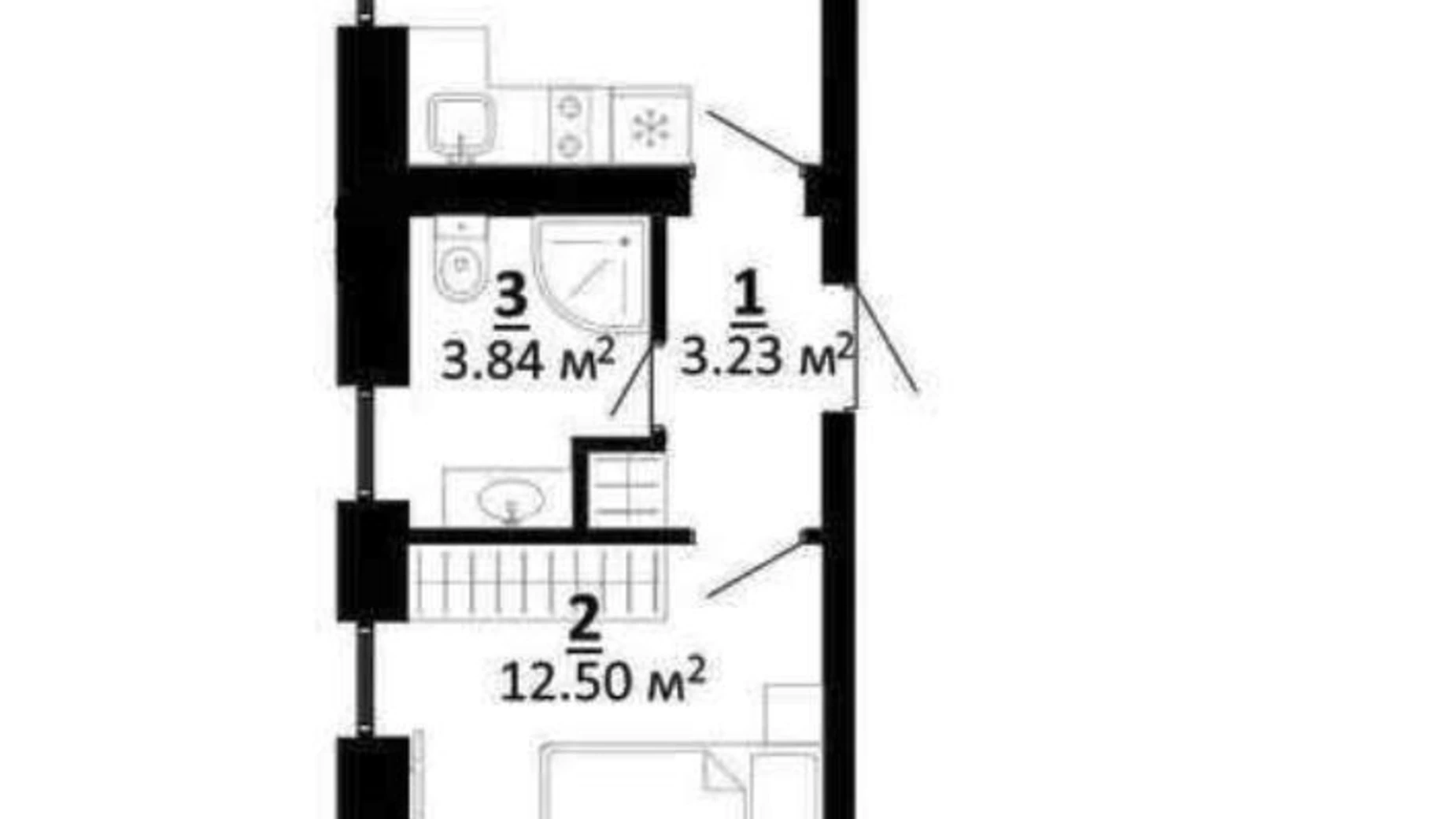 Продается 1-комнатная квартира 29 кв. м в Белогородке, пер. Юбилейный, 2/4