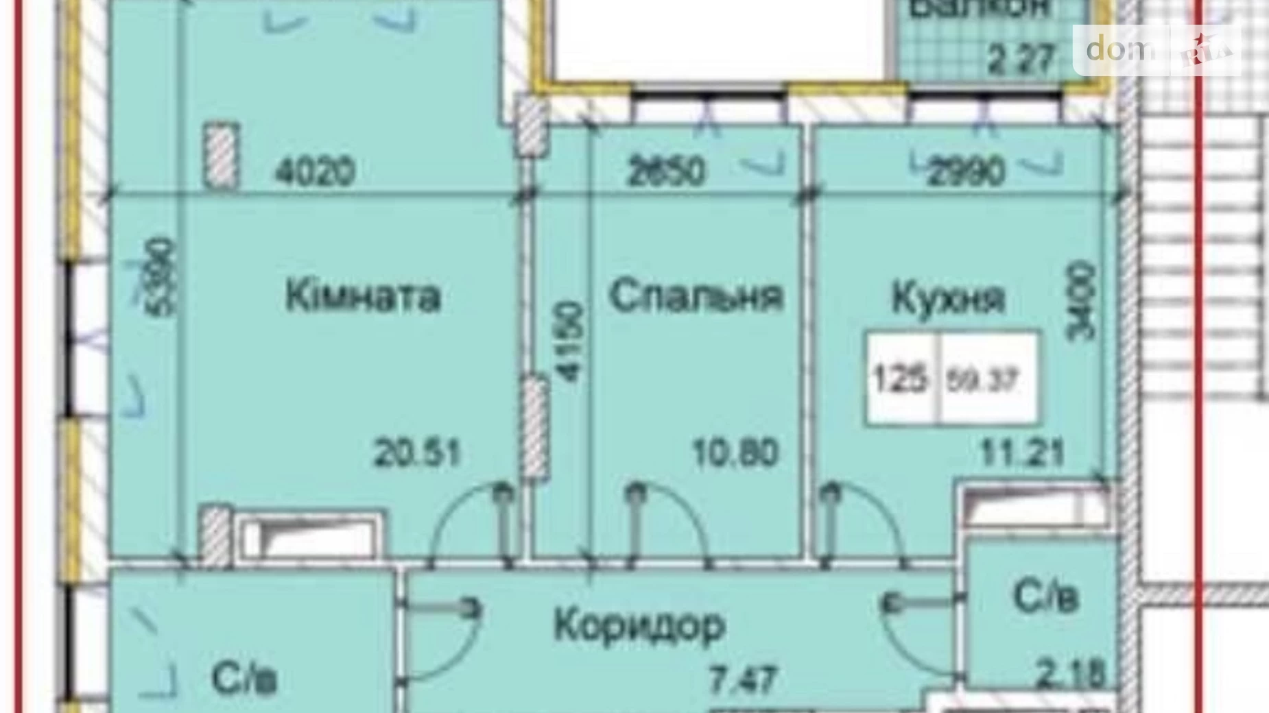 Продається 2-кімнатна квартира 63 кв. м у Одесі, ул. Академіка Заболотного, 55А