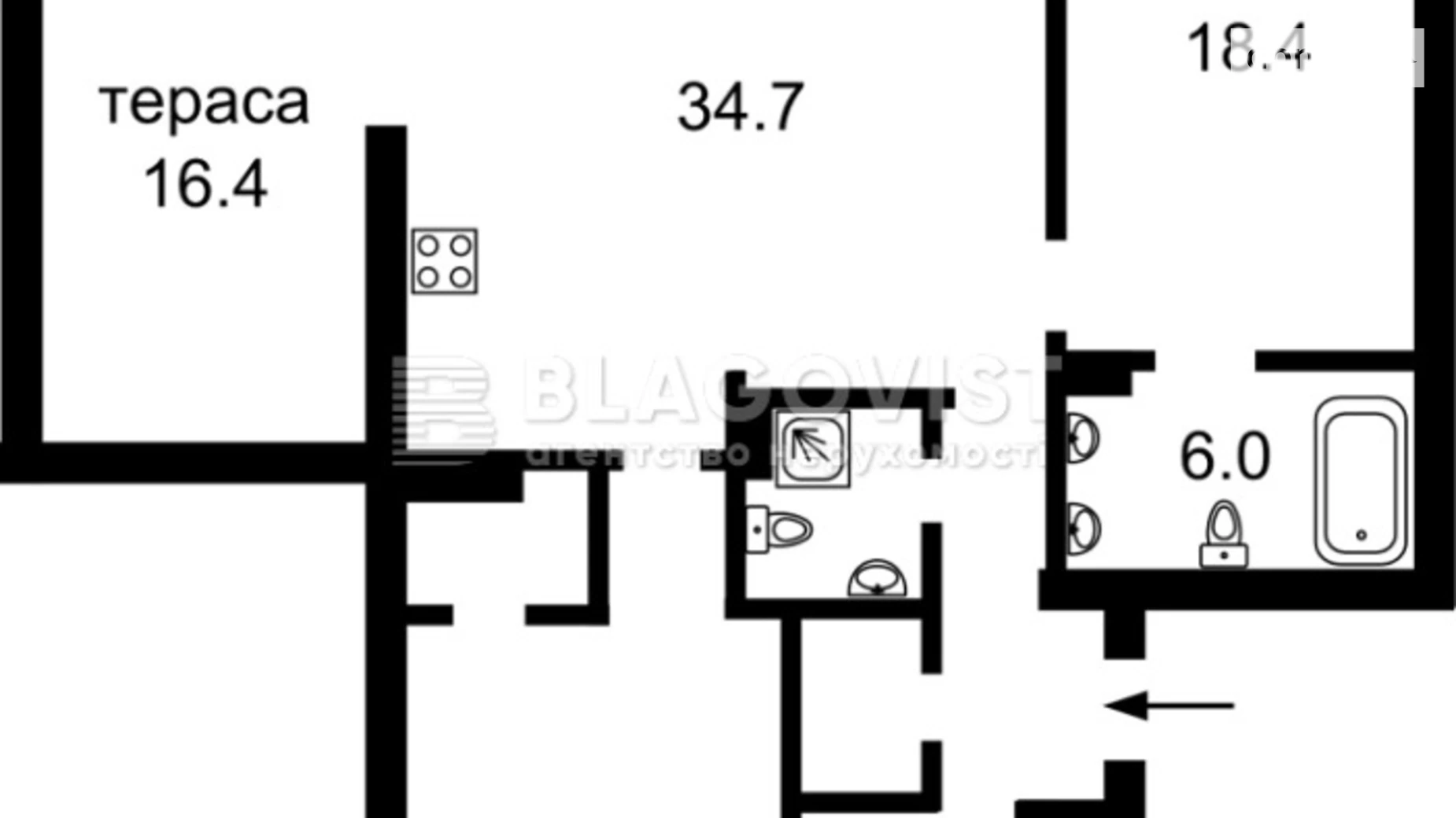 Продається 2-кімнатна квартира 117 кв. м у Києві, вул. Теремківська, 4А - фото 2