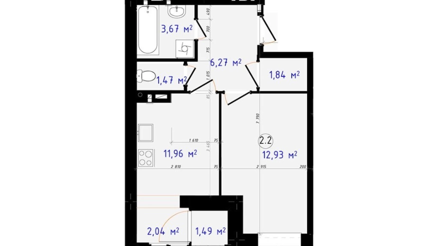 Продається 1-кімнатна квартира 38 кв. м у Одесі, вул. Академіка Сахарова, 3