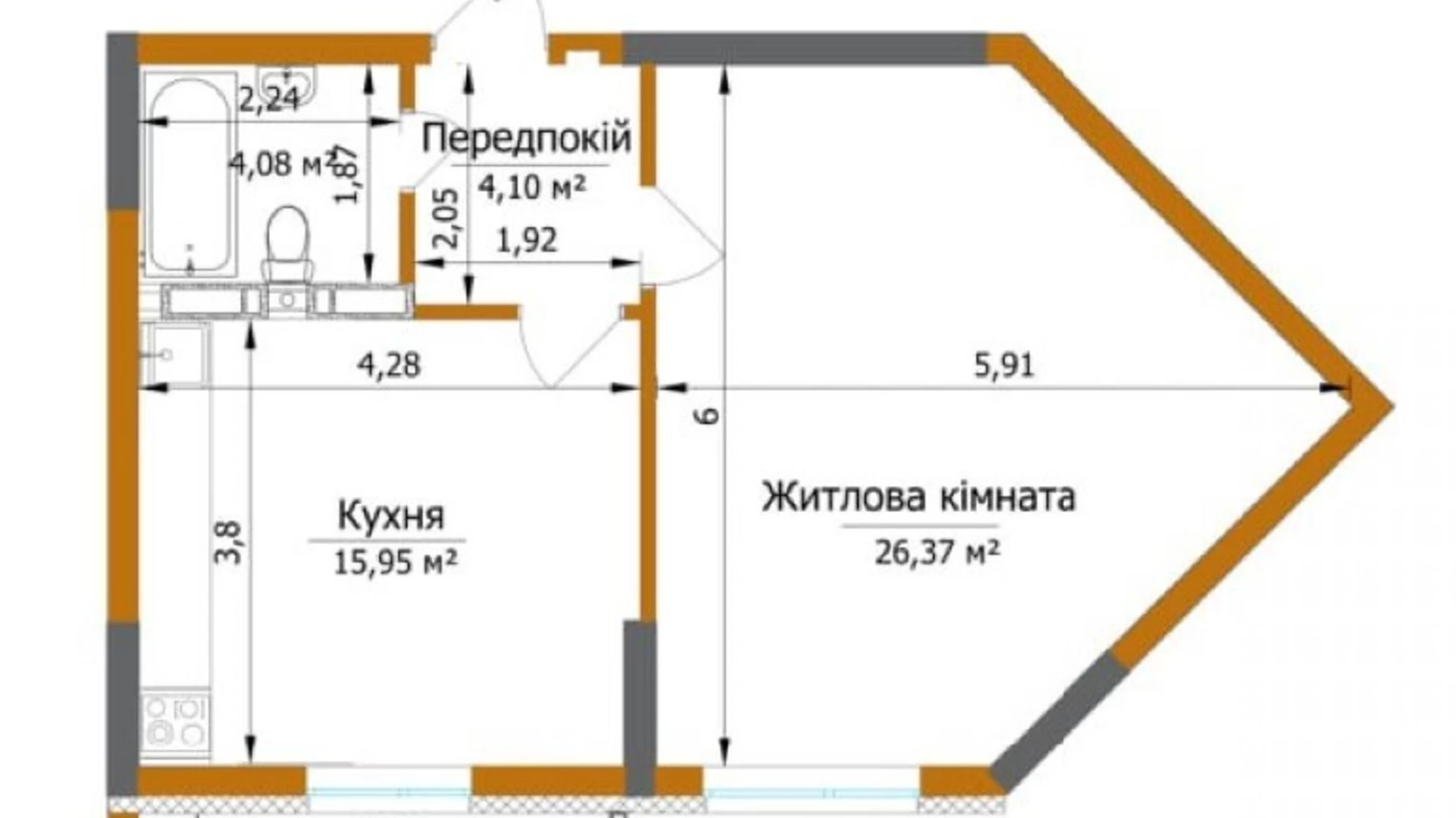 Продается 1-комнатная квартира 52 кв. м в Киеве, ул. Живописная, 7