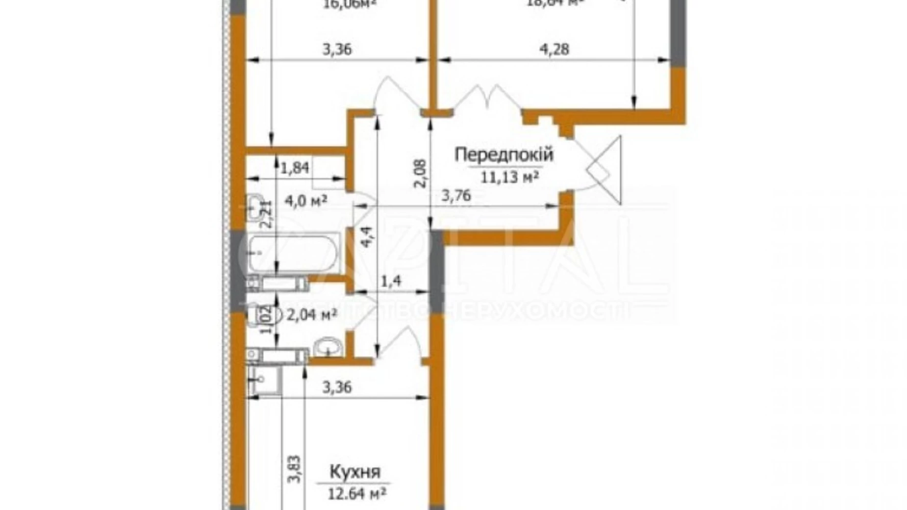 Продается 2-комнатная квартира 66.74 кв. м в Киеве, ул. Мартовская, 12