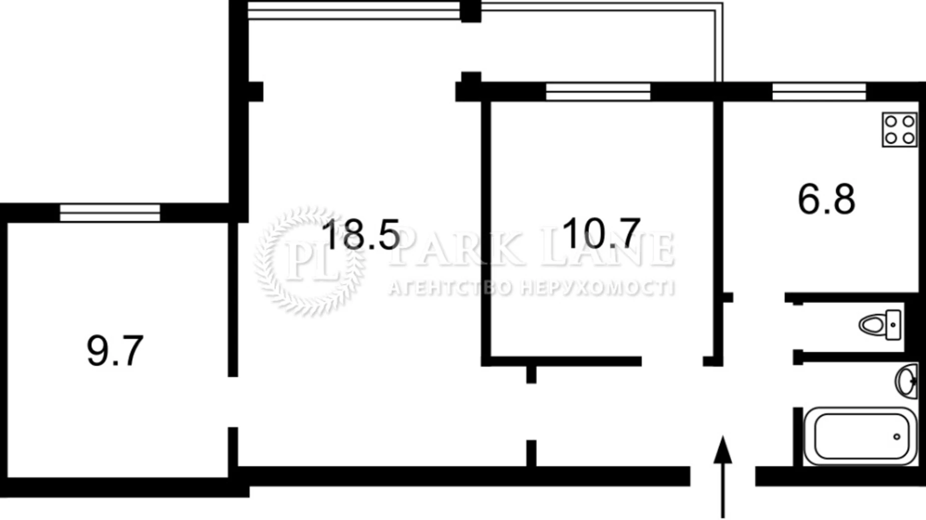 Продается 2-комнатная квартира 57.5 кв. м в Киеве, ул. Милютенко, 15А