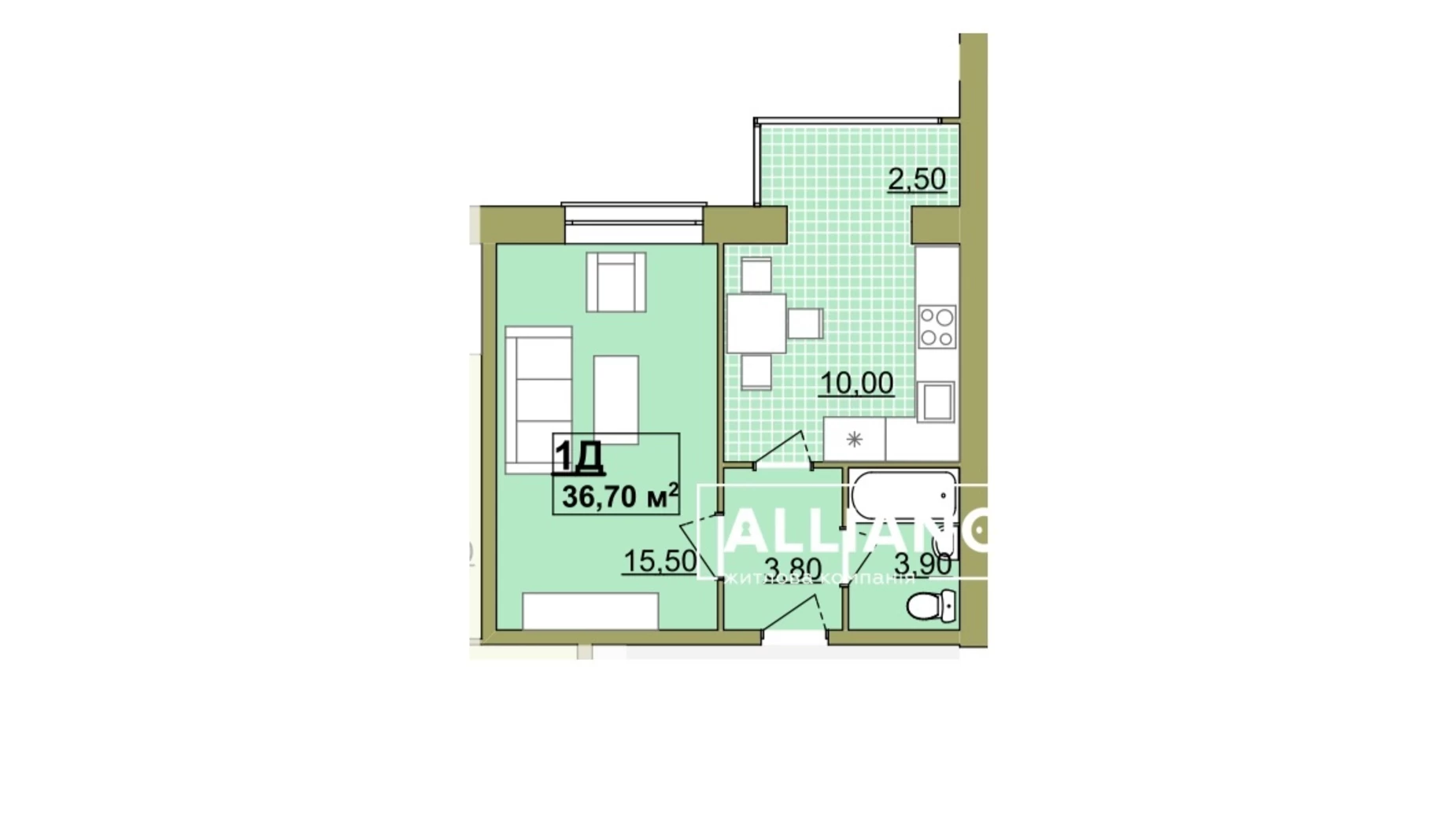Продается 1-комнатная квартира 37 кв. м в Ивано-Франковске, ул. Высочана Семена - фото 5