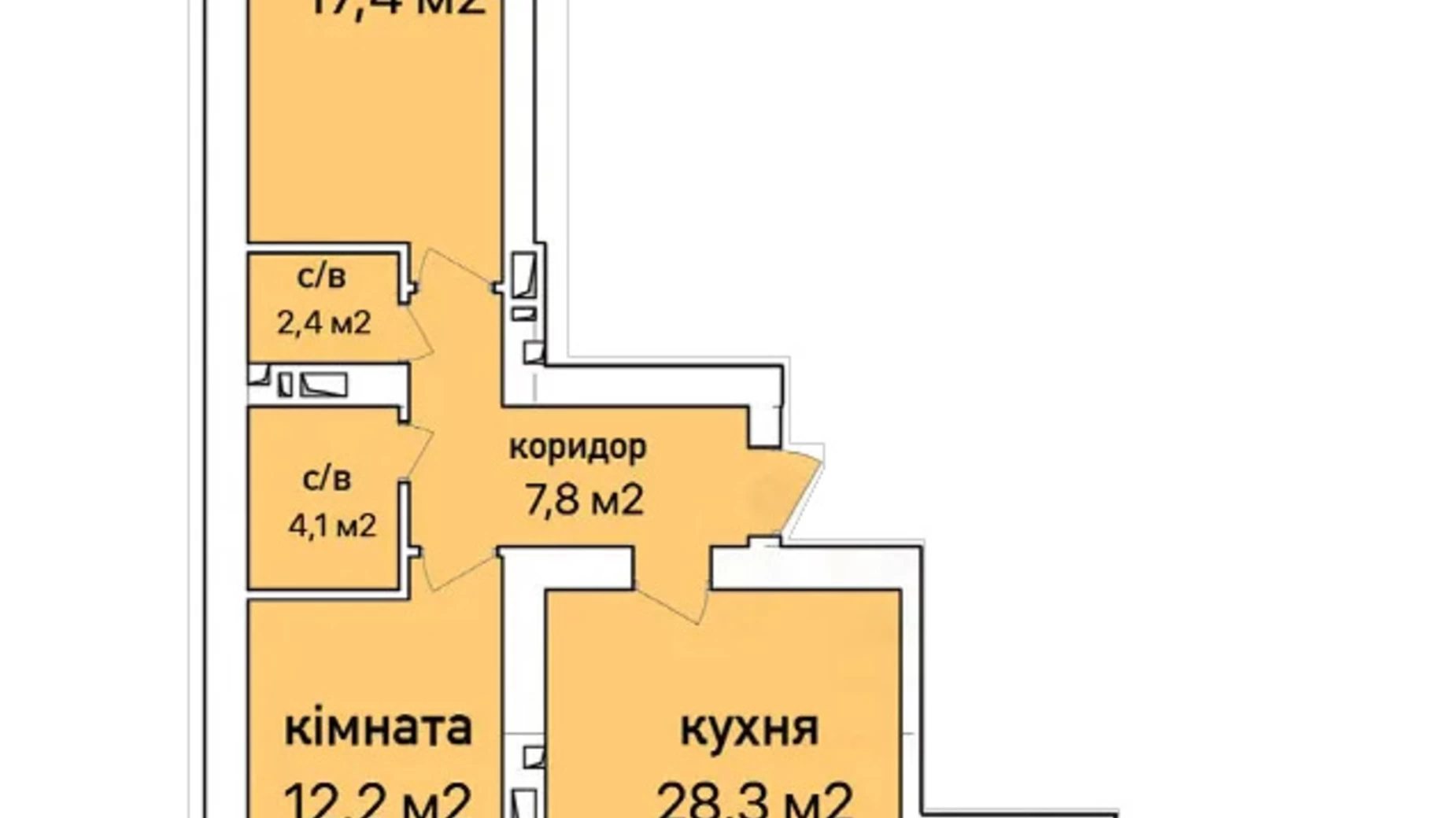 Продается 2-комнатная квартира 77.9 кв. м в Ирпене, ул. Достоевского