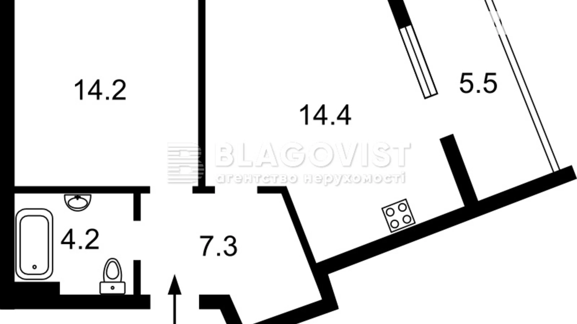 Продается 2-комнатная квартира 50 кв. м в Киеве, просп. Берестейский(Победы), 65Д