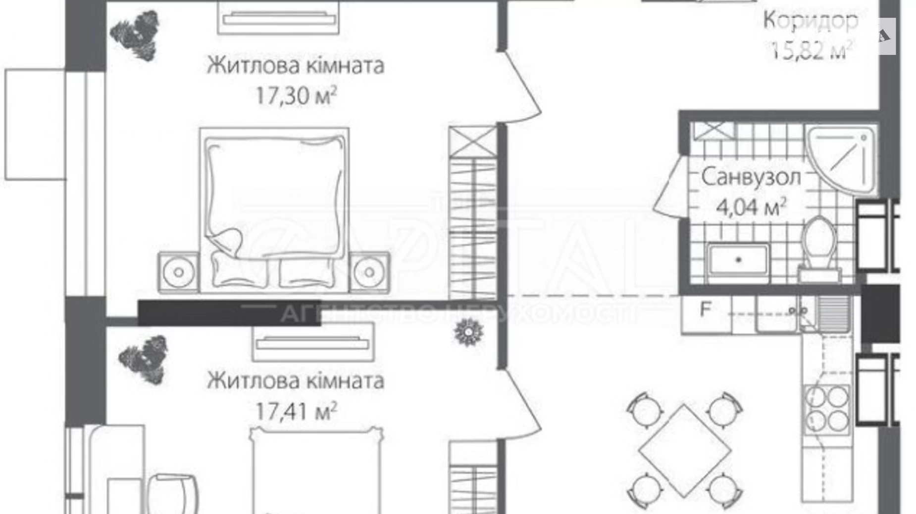 Продается 1-комнатная квартира 83 кв. м в Киеве, наб. Днепровская, 14Б - фото 2
