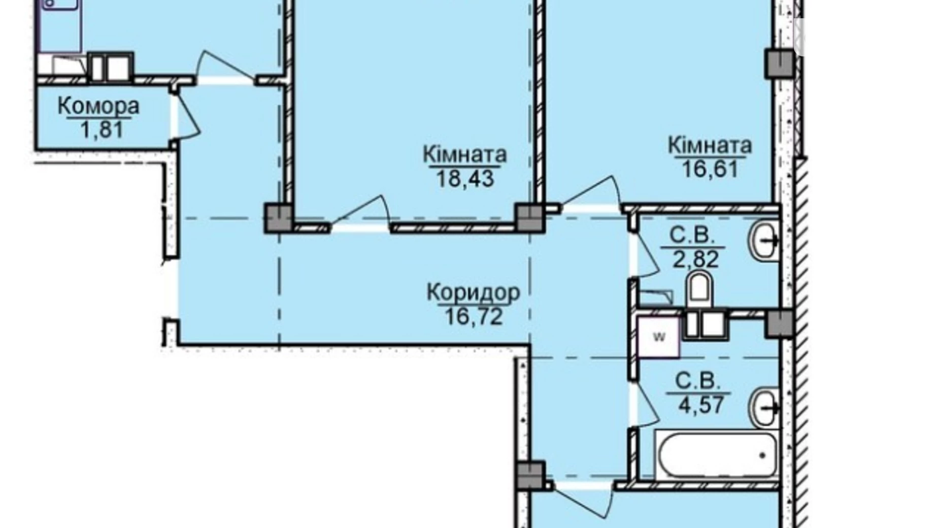 Продается 3-комнатная квартира 86 кв. м в Черкассах - фото 4