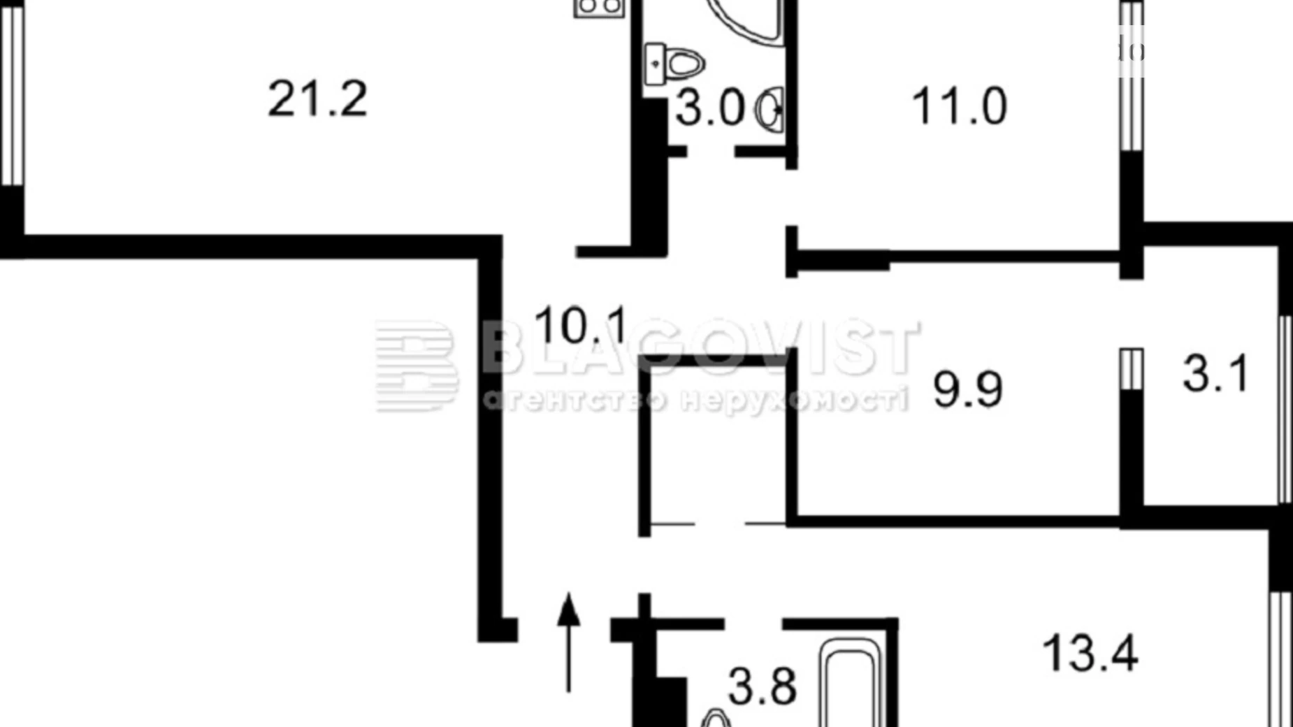 Продается 3-комнатная квартира 79 кв. м в Киеве, ул. Святослава Храброго, 11Б