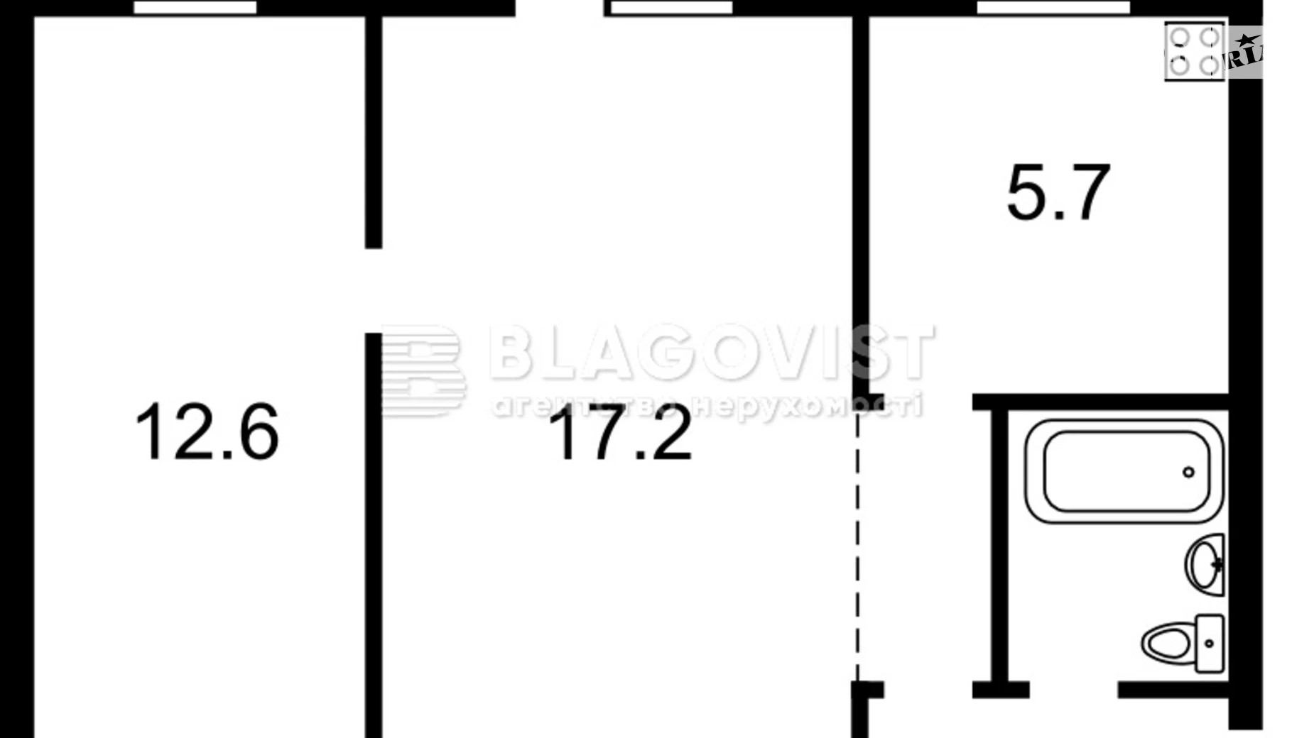 Продается 2-комнатная квартира 45 кв. м в Киеве, ул. Бастионная, 3/12