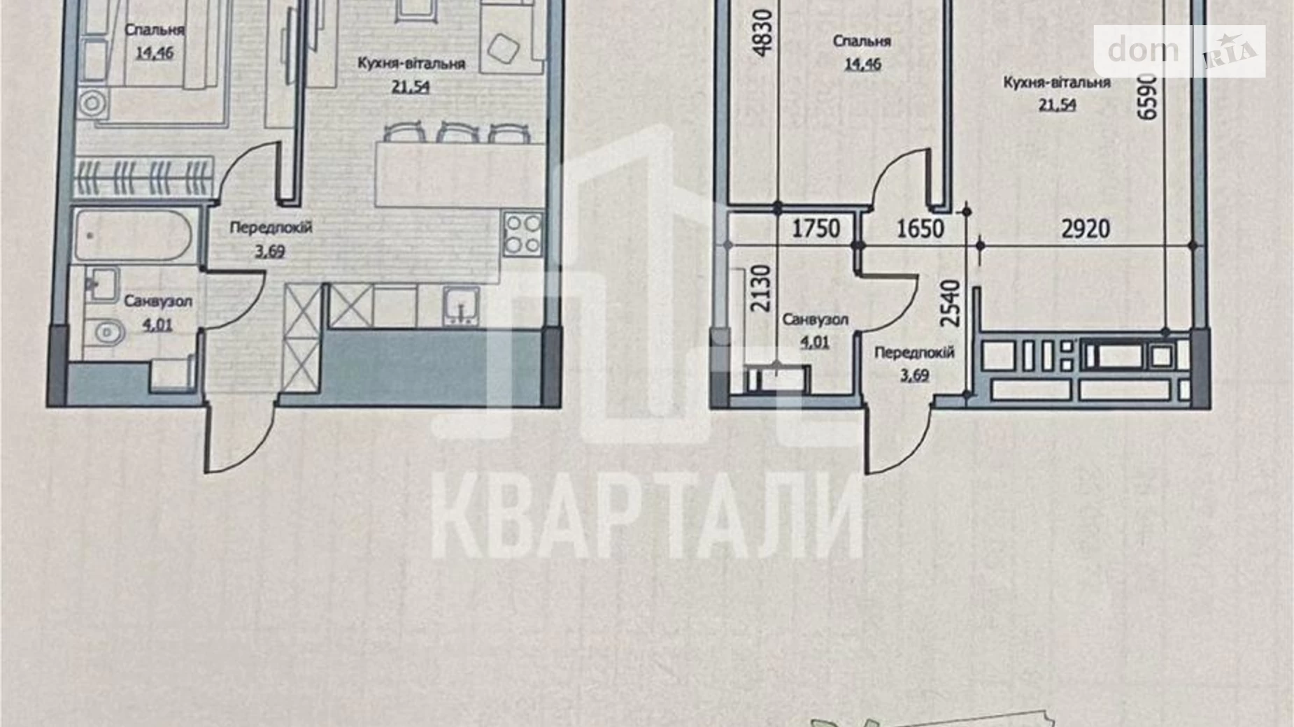 Продається 1-кімнатна квартира 44.7 кв. м у Києві, вул. Берковецька, 6А