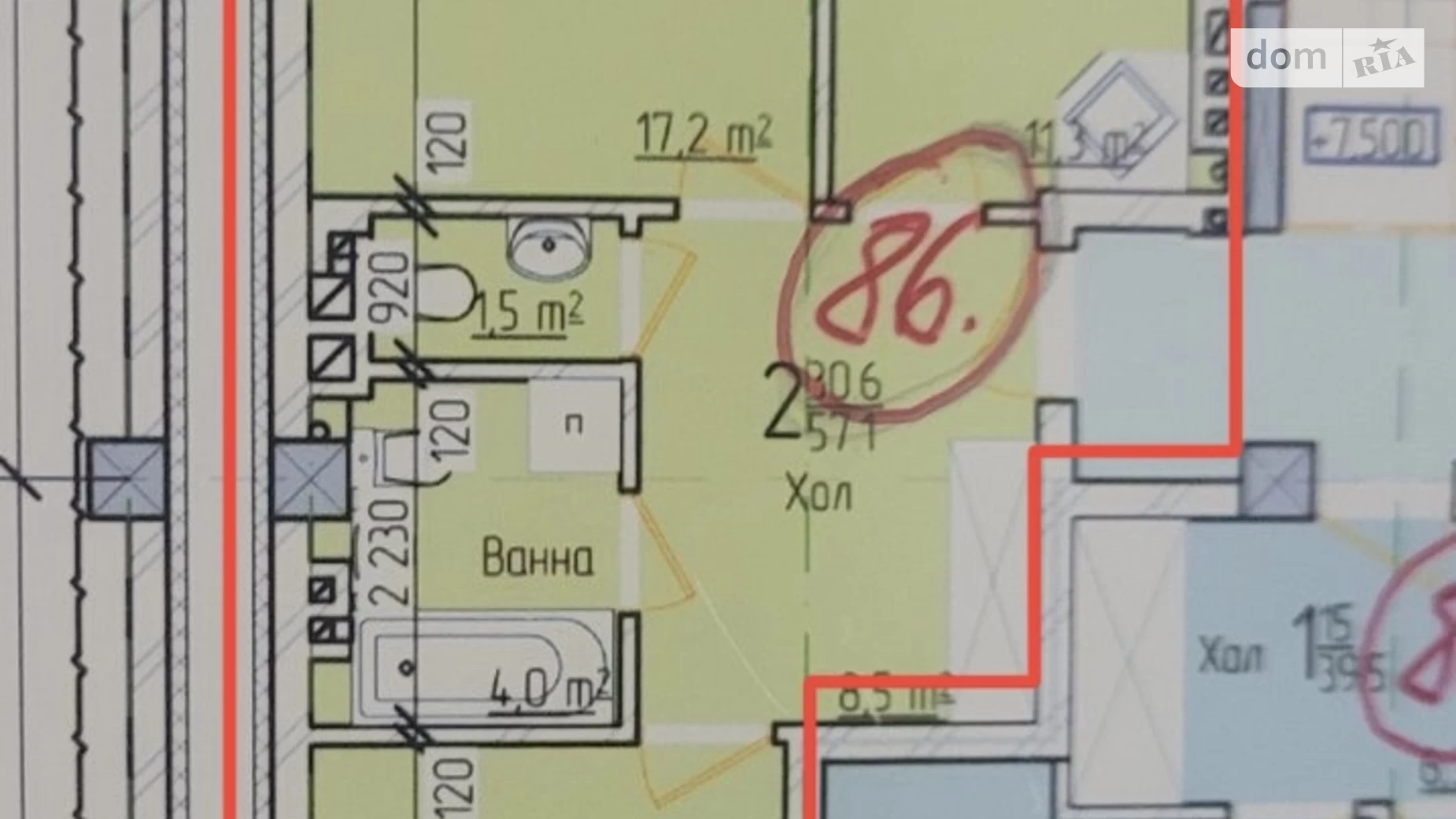 Продается 2-комнатная квартира 58 кв. м в Черновцах, просп. Независимости, 106А