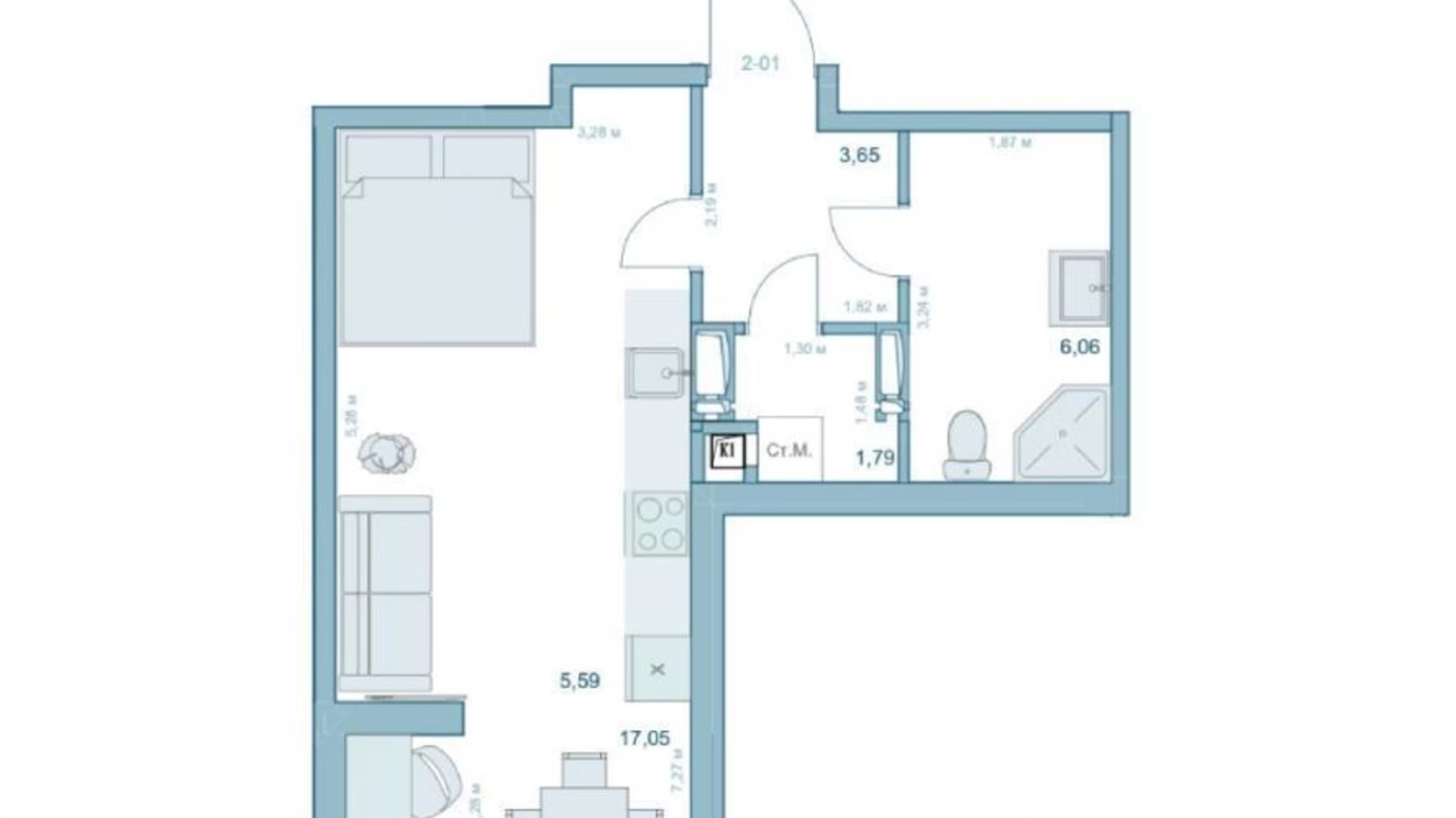 Продается 1-комнатная квартира 34 кв. м в Киеве, ул. Степана Руданского, 9А/13