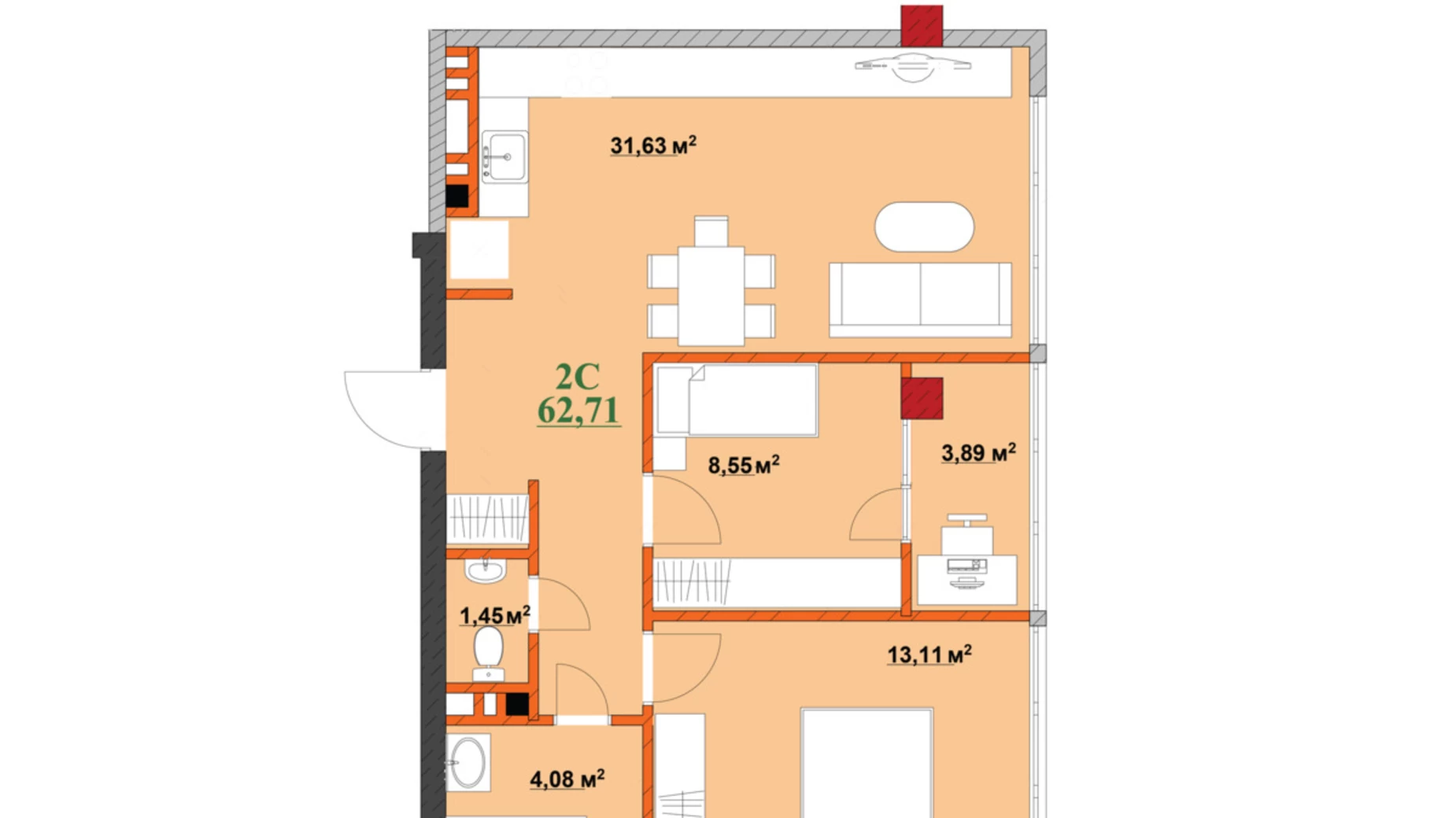 Продается 2-комнатная квартира 62.7 кв. м в Ивано-Франковске, ул. Независимости (Горького)