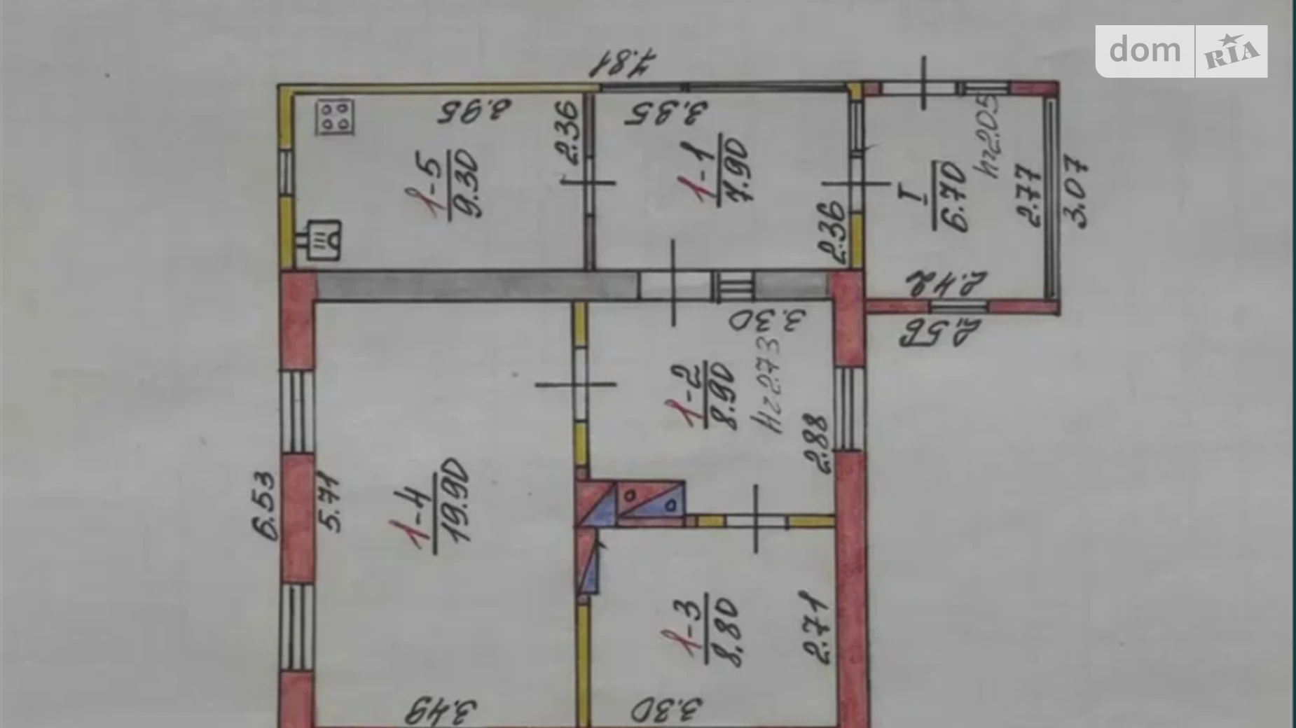 Продается одноэтажный дом 61 кв. м с бассейном, пер. Днепровский