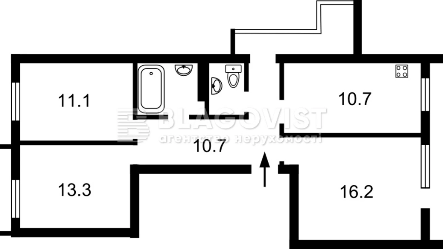 Продается 3-комнатная квартира 77 кв. м в Киеве, ул. Петра Болбочана, 4А