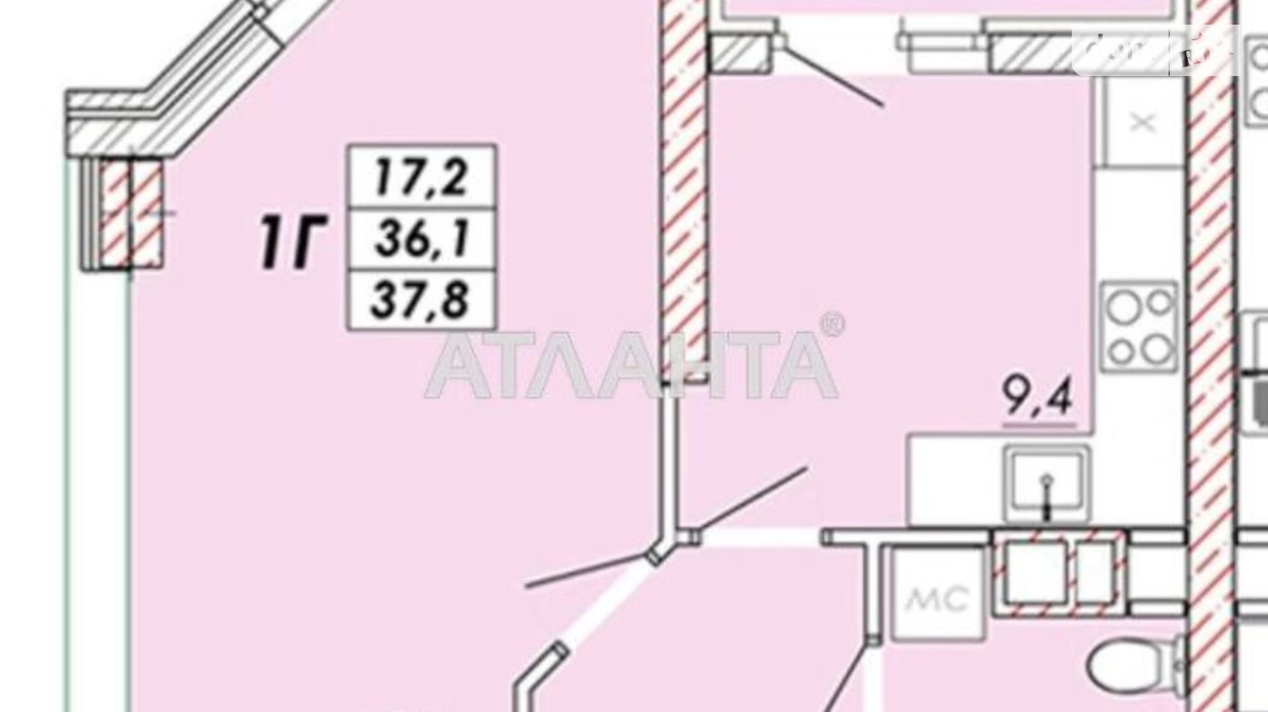 Продається 1-кімнатна квартира 37.8 кв. м у Одесі, Овідіопольська дор.