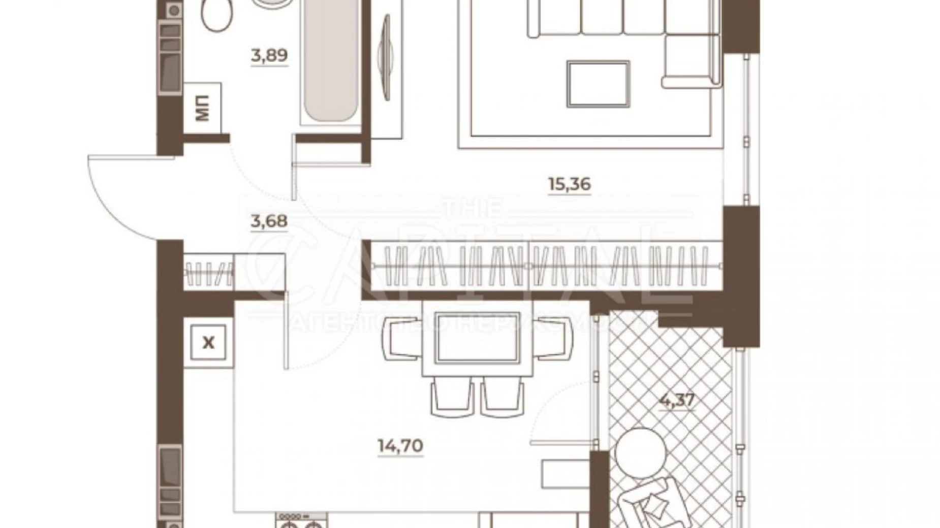 Продається 1-кімнатна квартира 41.99 кв. м у Києві, вул. Миколи Юнкерова, 37 - фото 4