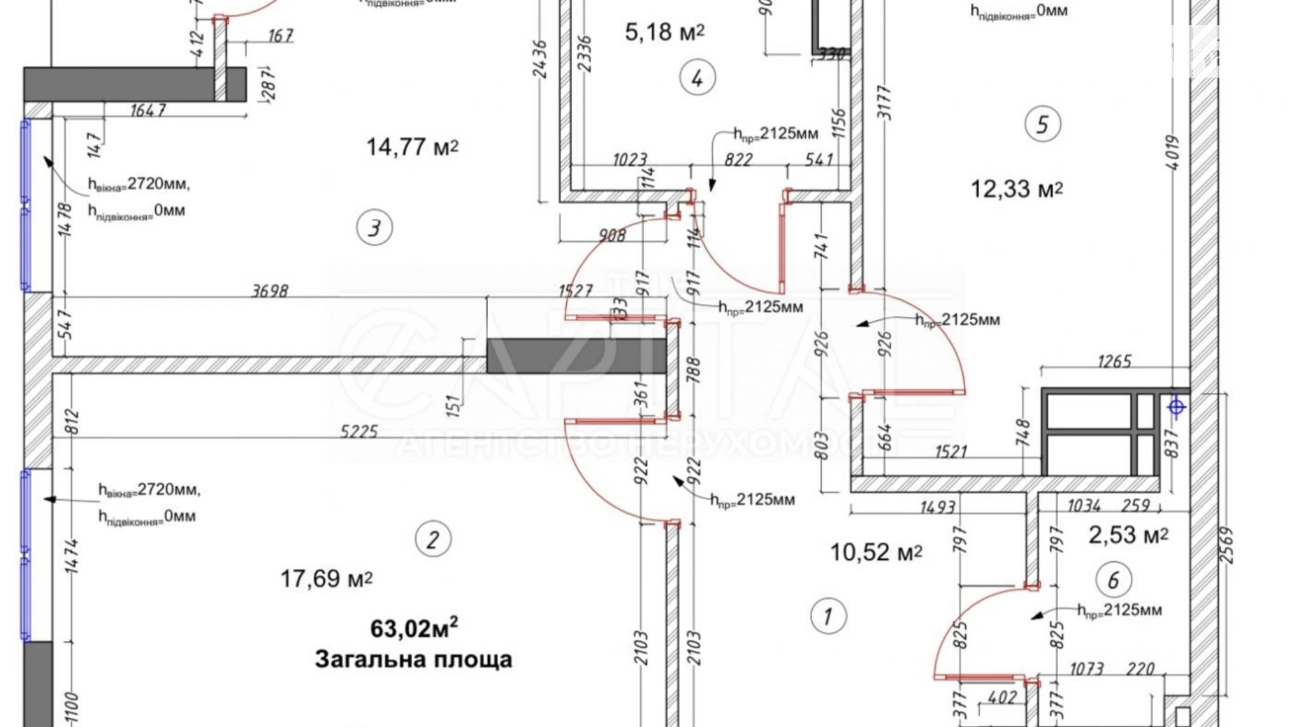 Продається 2-кімнатна квартира 63.02 кв. м у Києві, вул. Глибочицька, 13/7