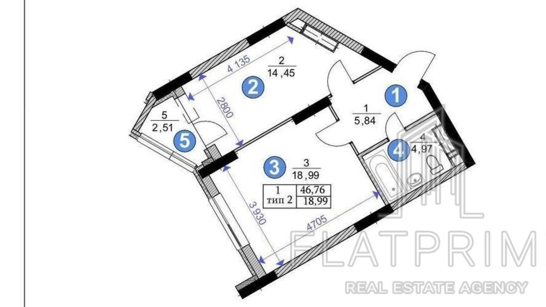 Продается 1-комнатная квартира 47 кв. м в Киеве, ул. Новополевая, 2