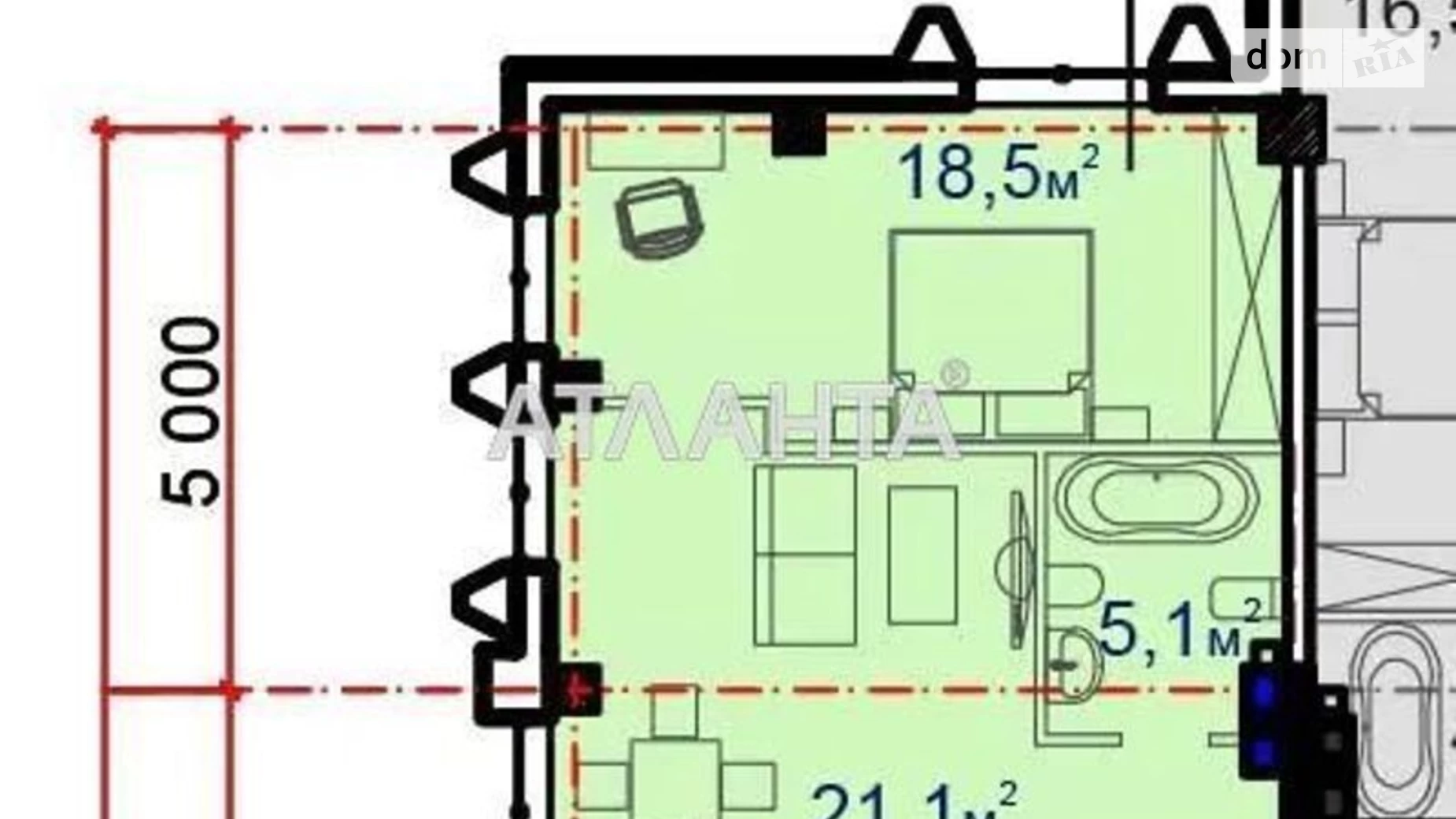 Продается 1-комнатная квартира 51.2 кв. м в Одессе, ул. Большая Арнаутская, 23Б