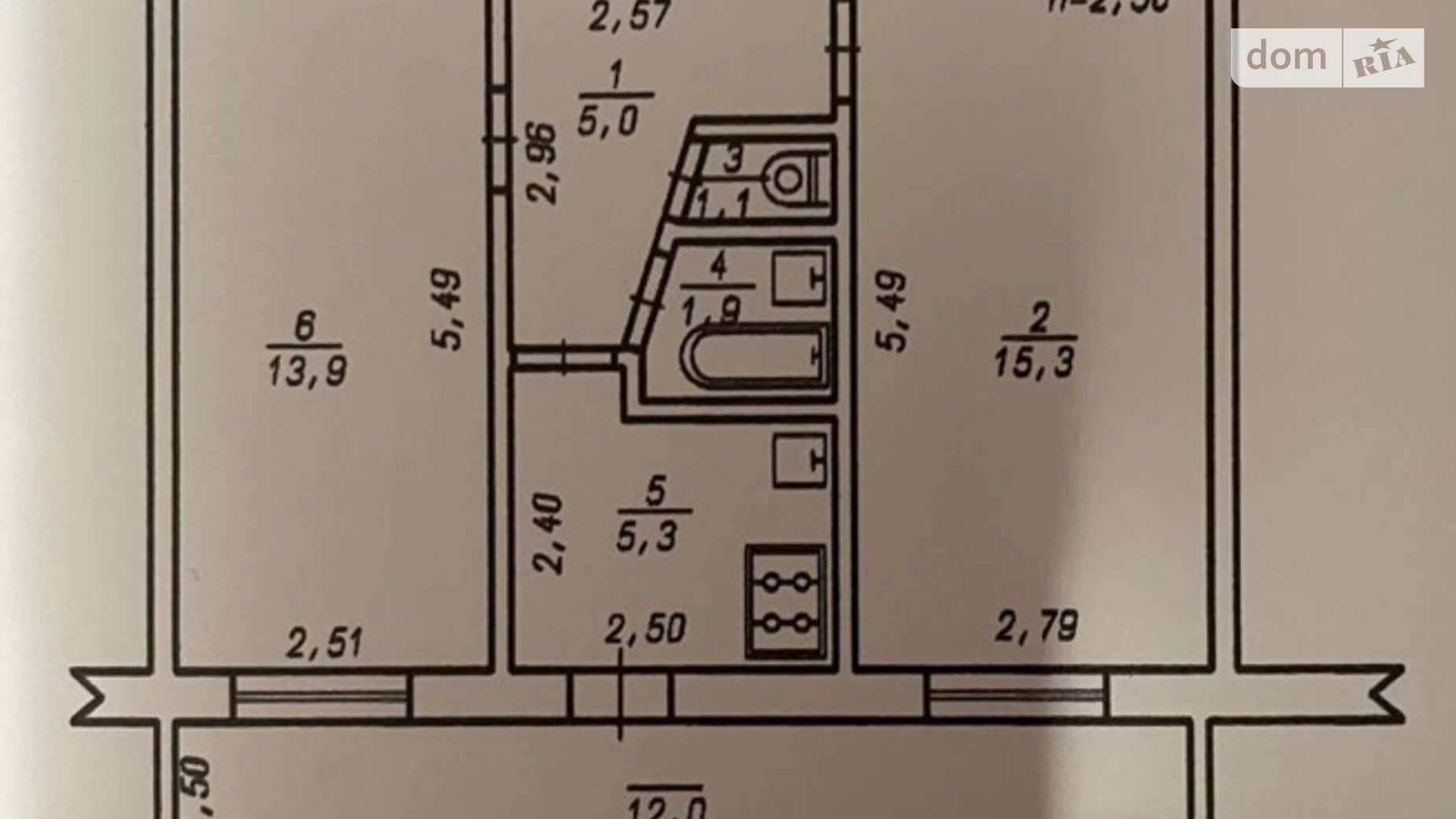 Продается 2-комнатная квартира 54 кв. м в Хмельницком, ул. Институтская - фото 2